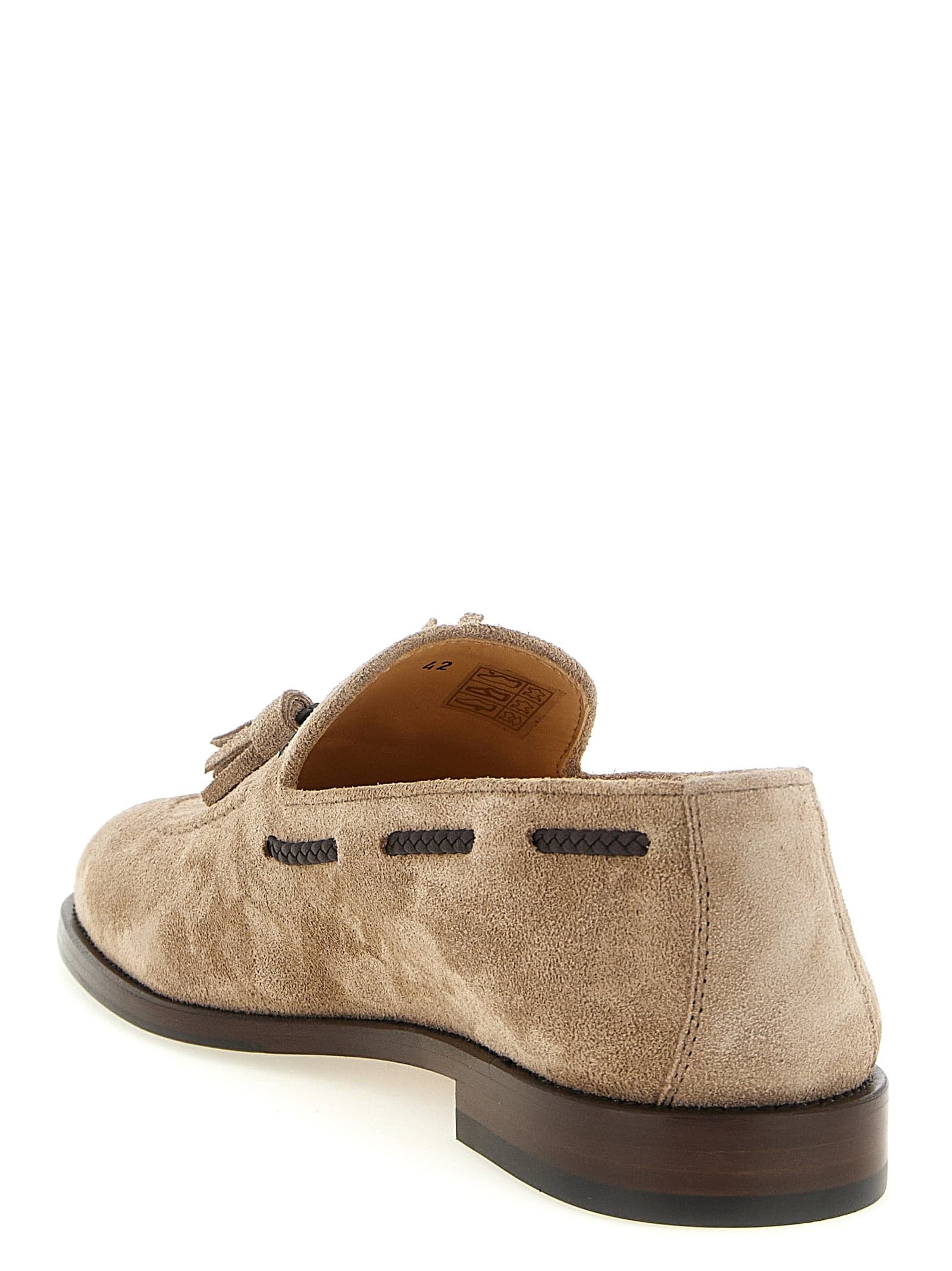 Brunello Cucinelli Brown Calfskin Slip-On Loafers - 3