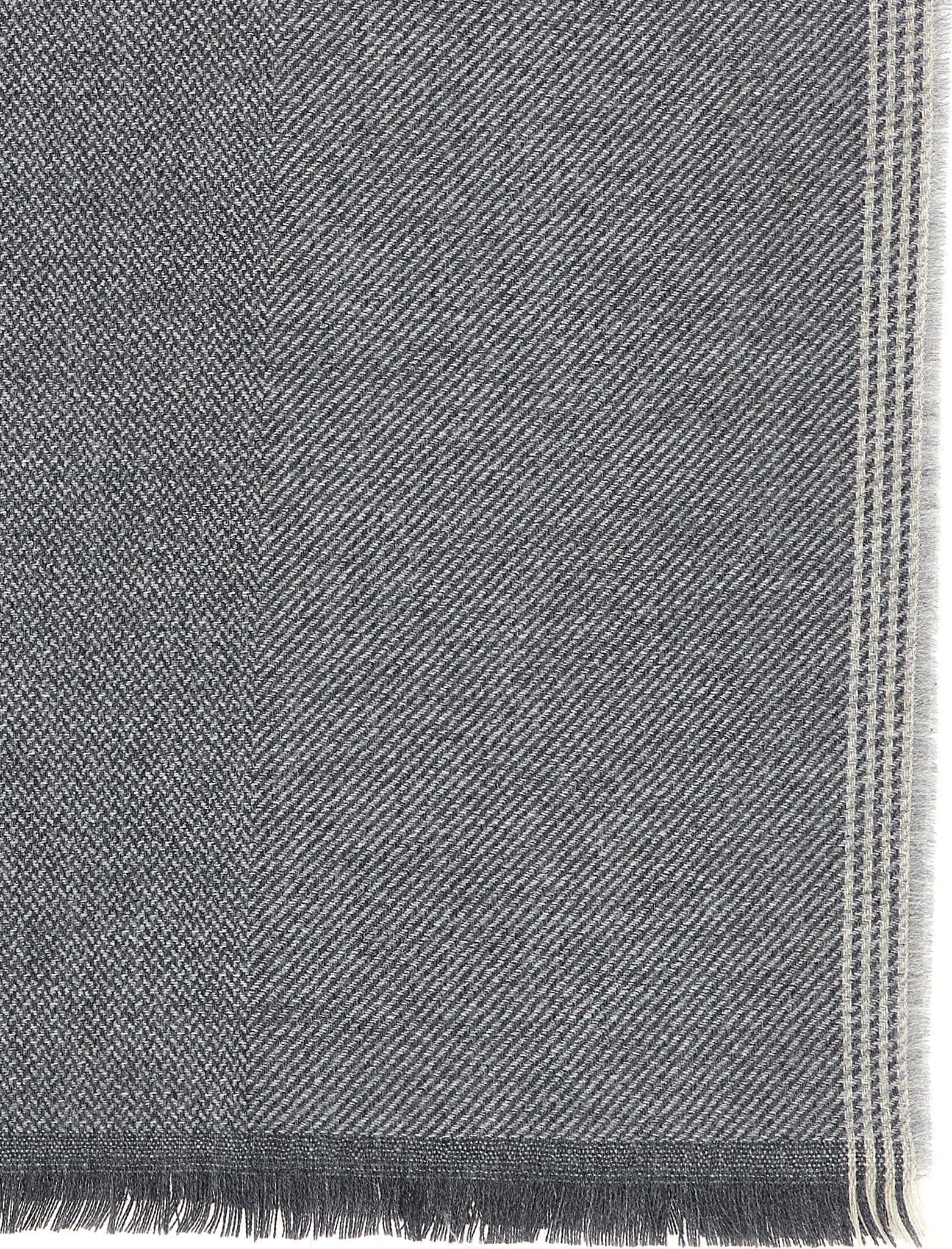 Brunello Cucinelli Gray Wool Scarf - 2