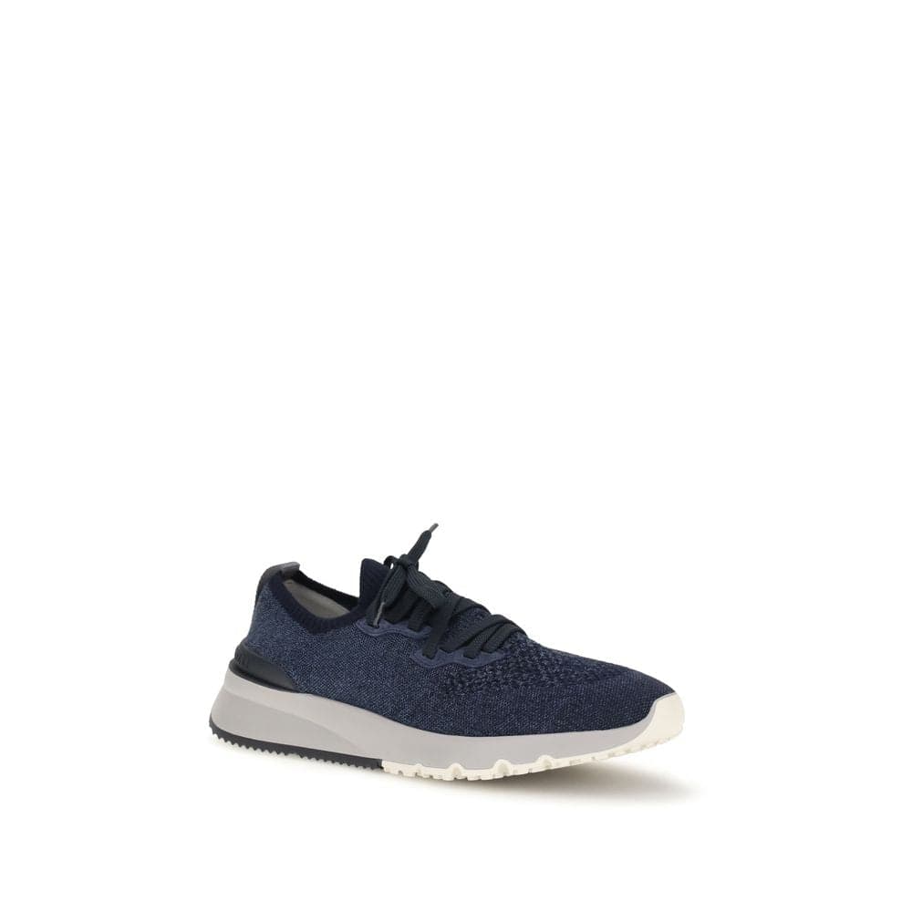 Brunello Cucinelli Blue Cotton Athletic Sneakers - 2