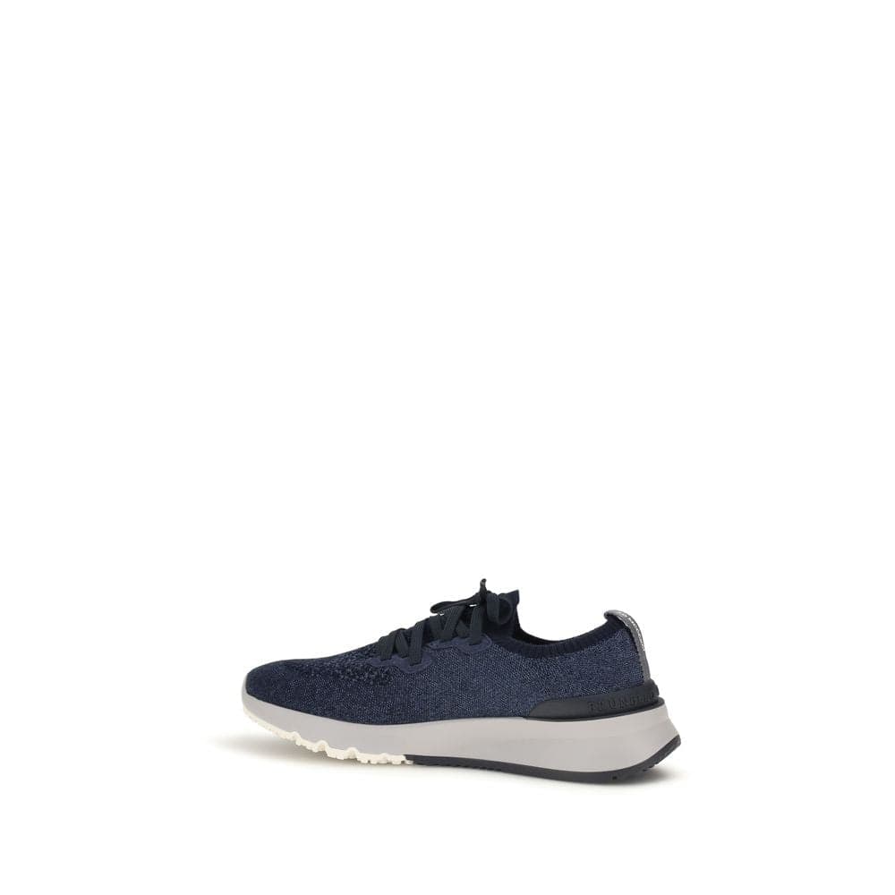 Brunello Cucinelli Blue Cotton Athletic Sneakers - 3