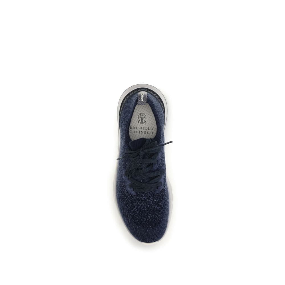 Brunello Cucinelli Blue Cotton Athletic Sneakers - 4