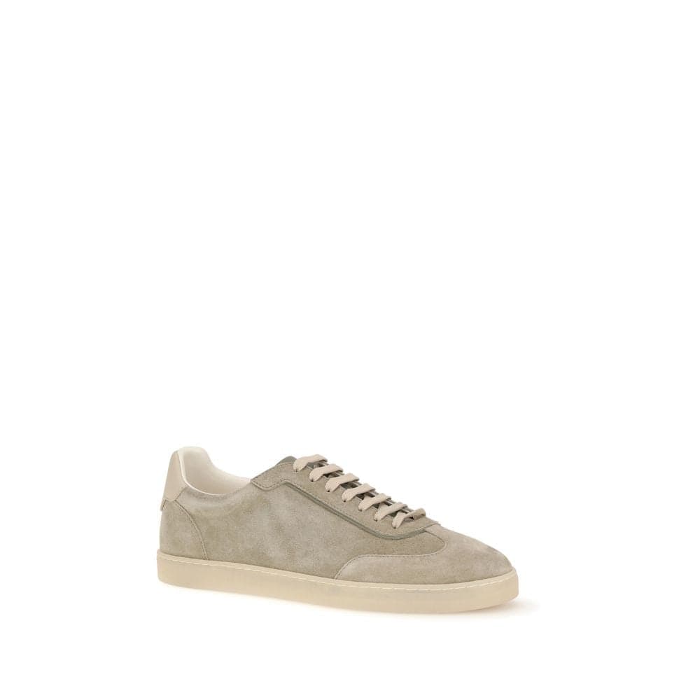 Brunello Cucinelli Beige Calf Leather Bos Taurus Sneakers - 2
