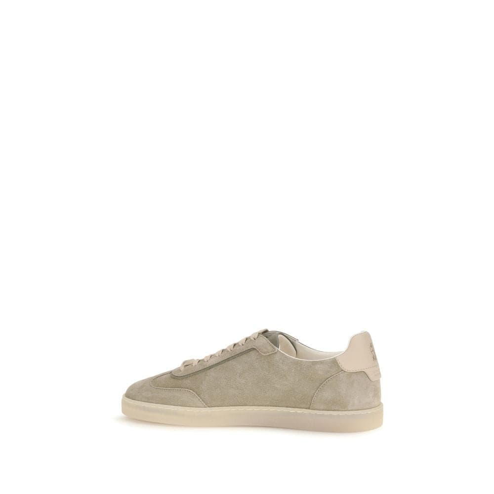 Brunello Cucinelli Beige Calf Leather Bos Taurus Sneakers - 3