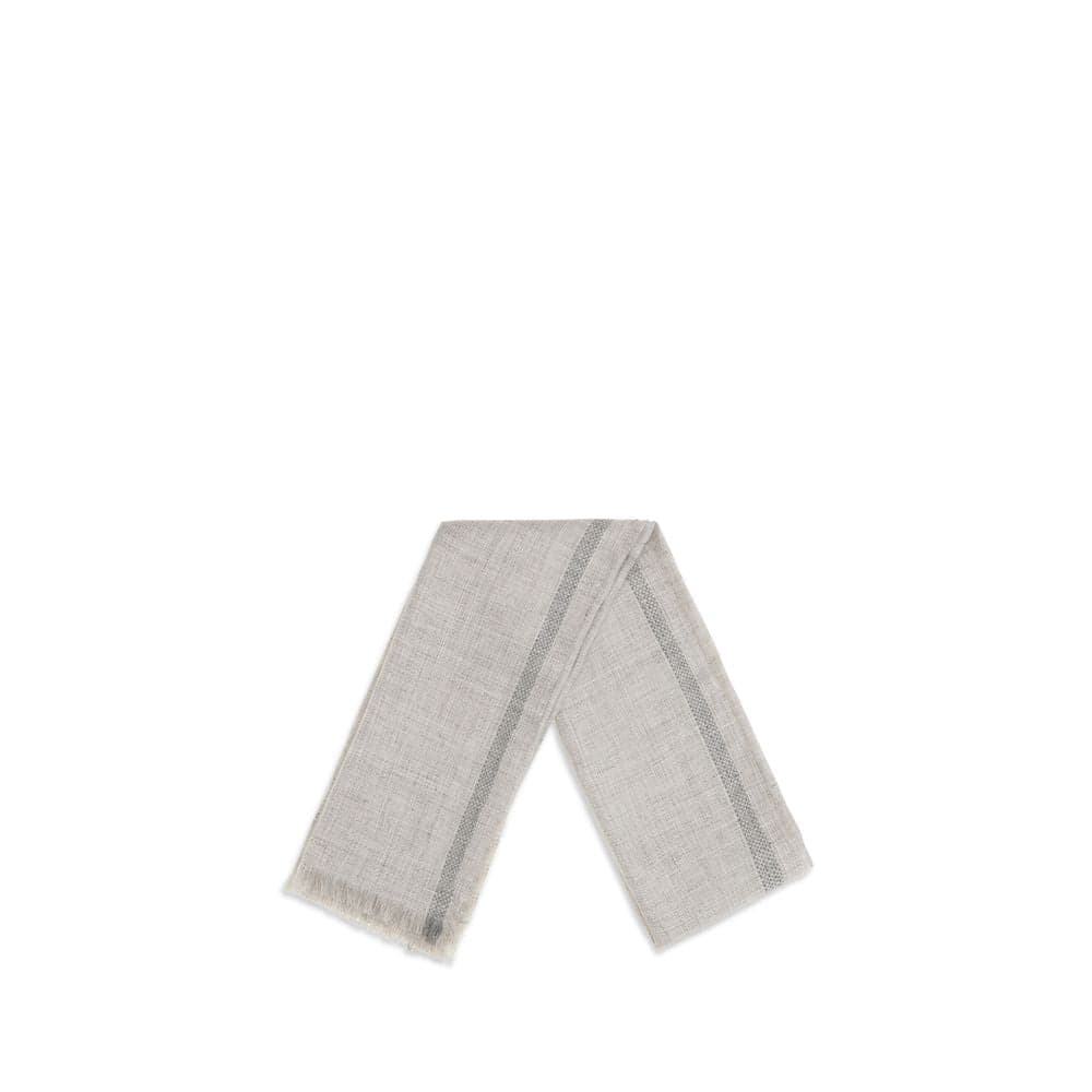Brunello Cucinelli Gray Linen Scarf - 2