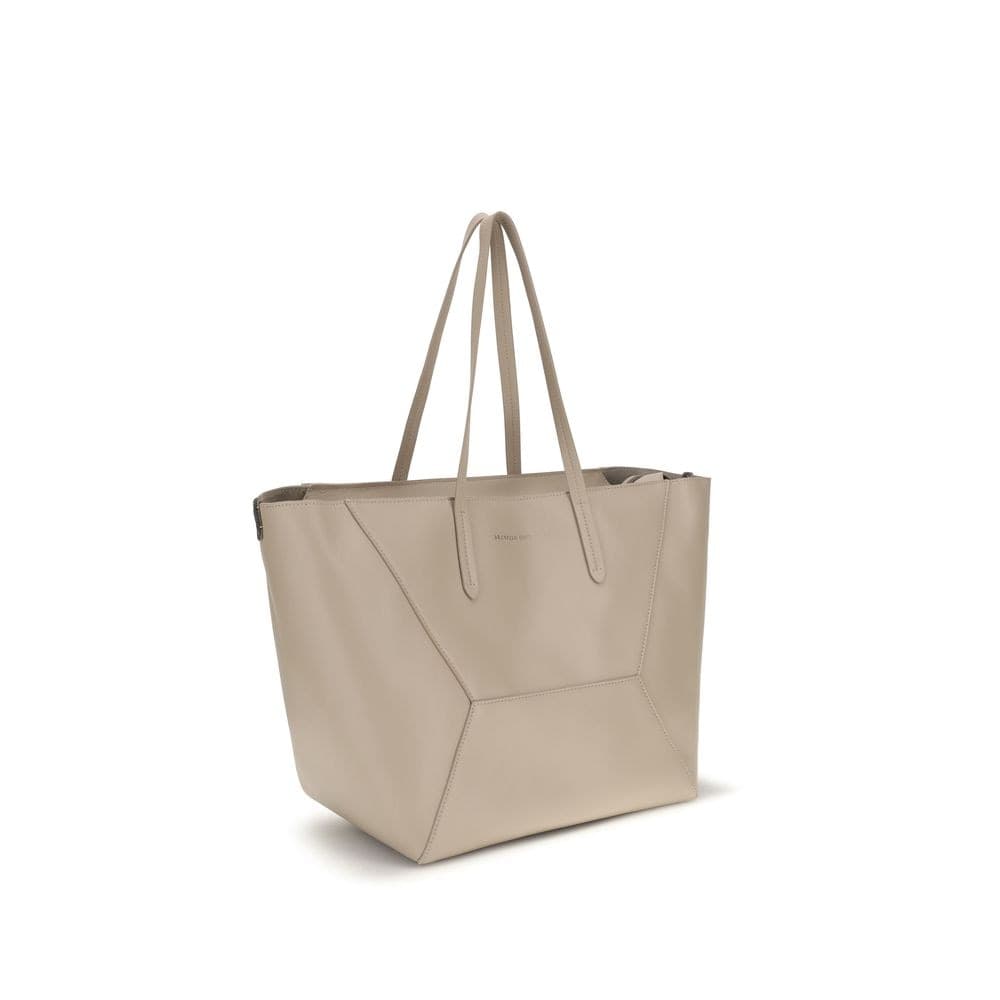 Brunello Cucinelli Beige Calf Leather Bos Taurus Shoulder Bag - 2