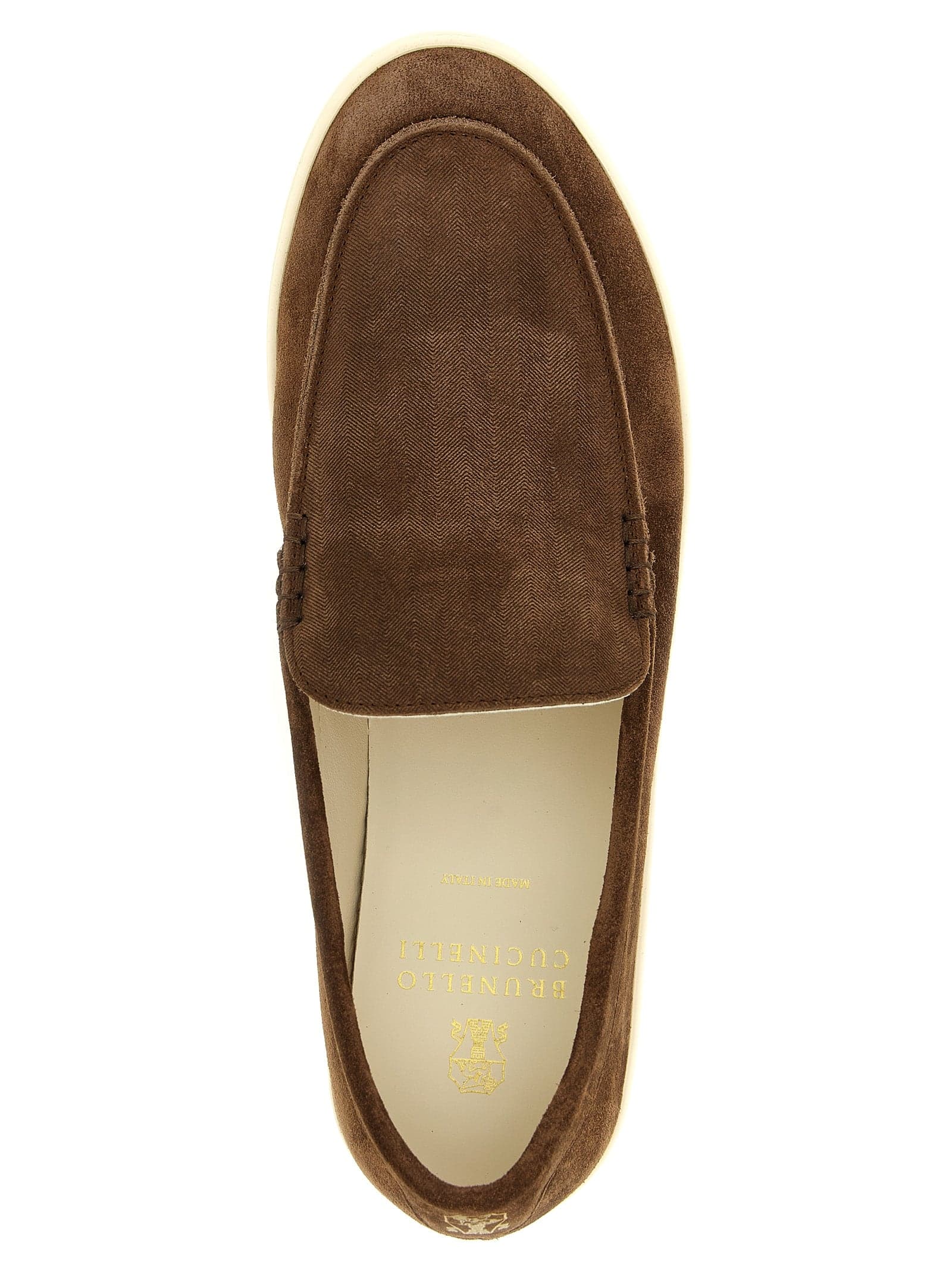 Brunello Cucinelli Brown Calfskin Slip-On Loafers - 4