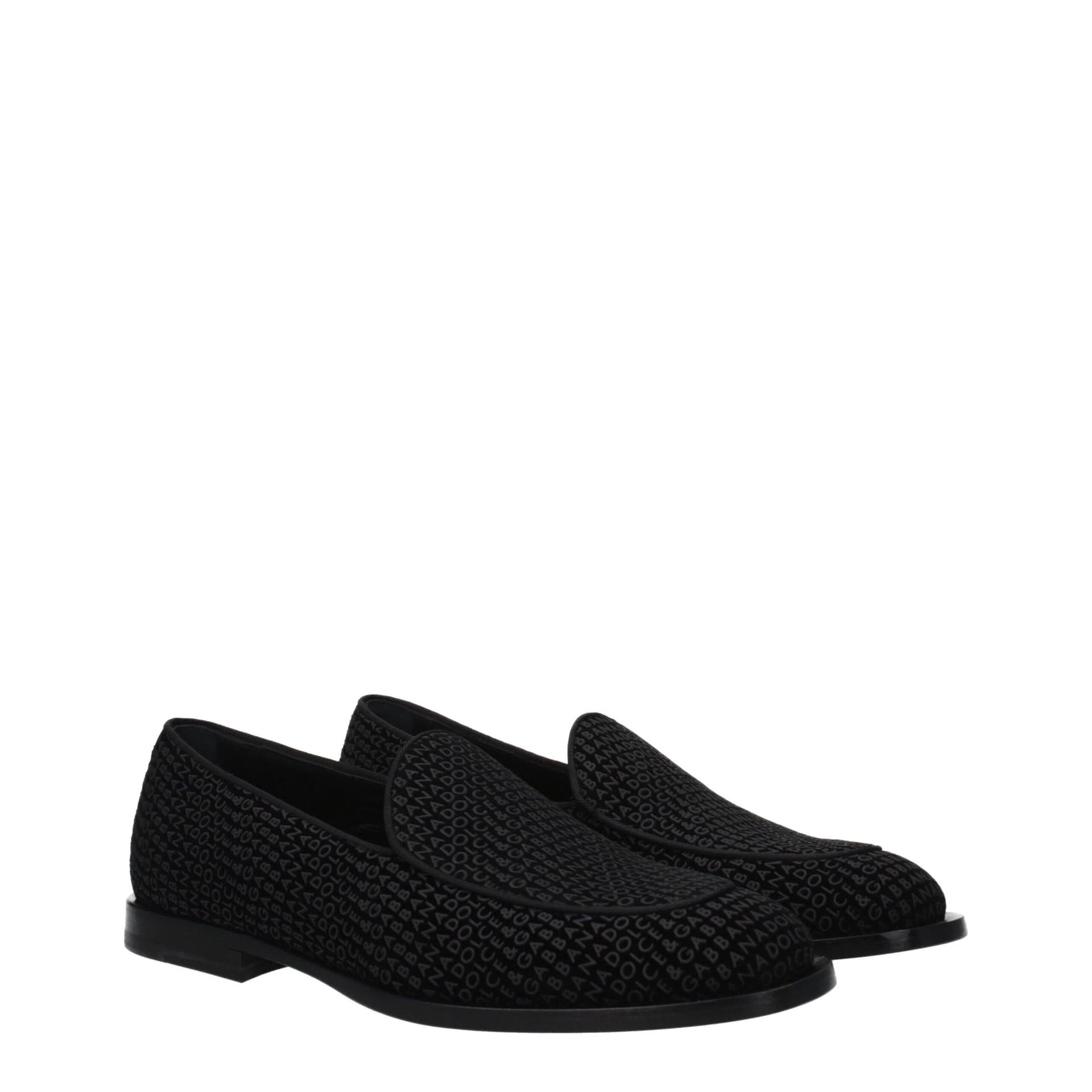 Dolce & Gabbana Black Velvet Slip-On Loafers - 2