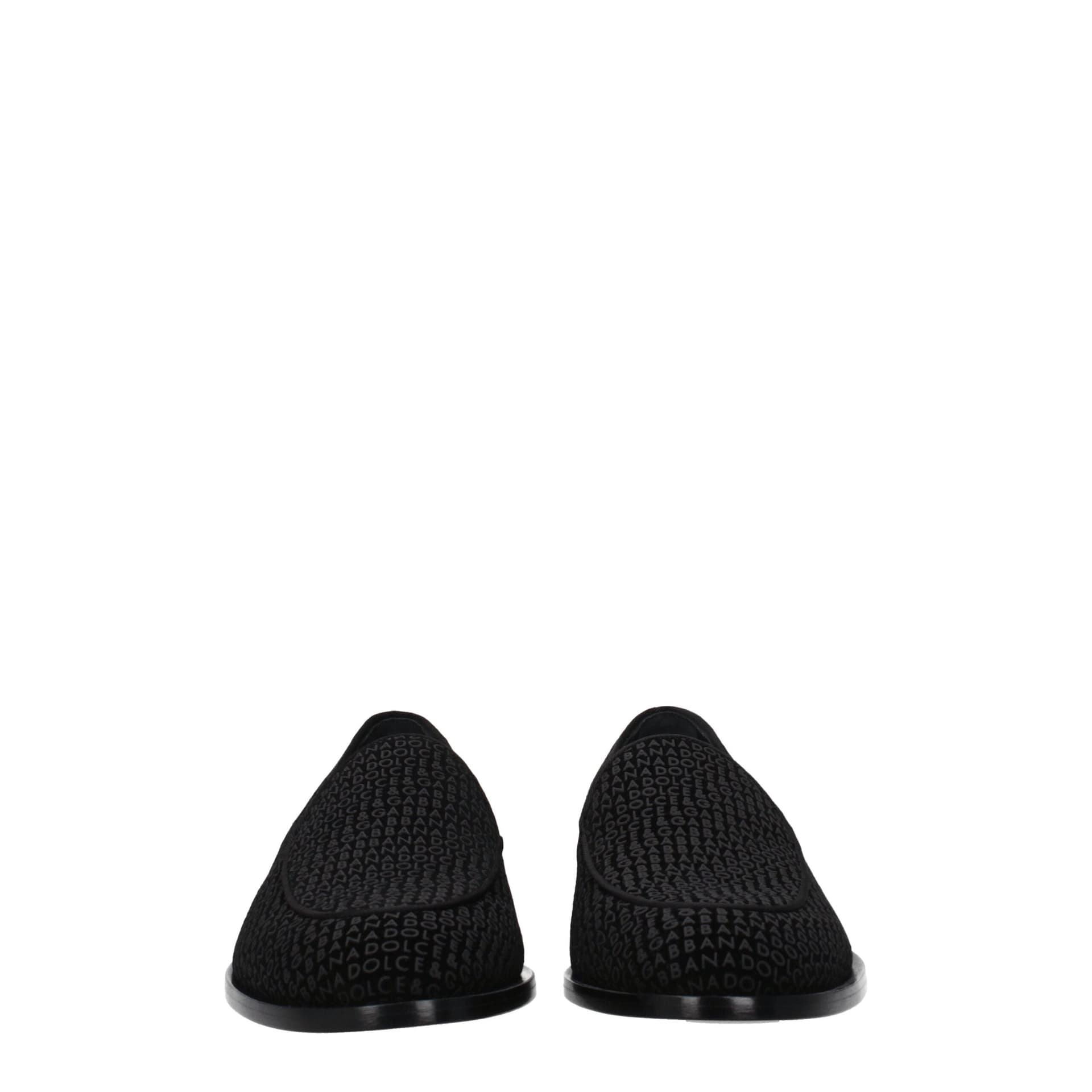 Dolce & Gabbana Black Velvet Slip-On Loafers - 3