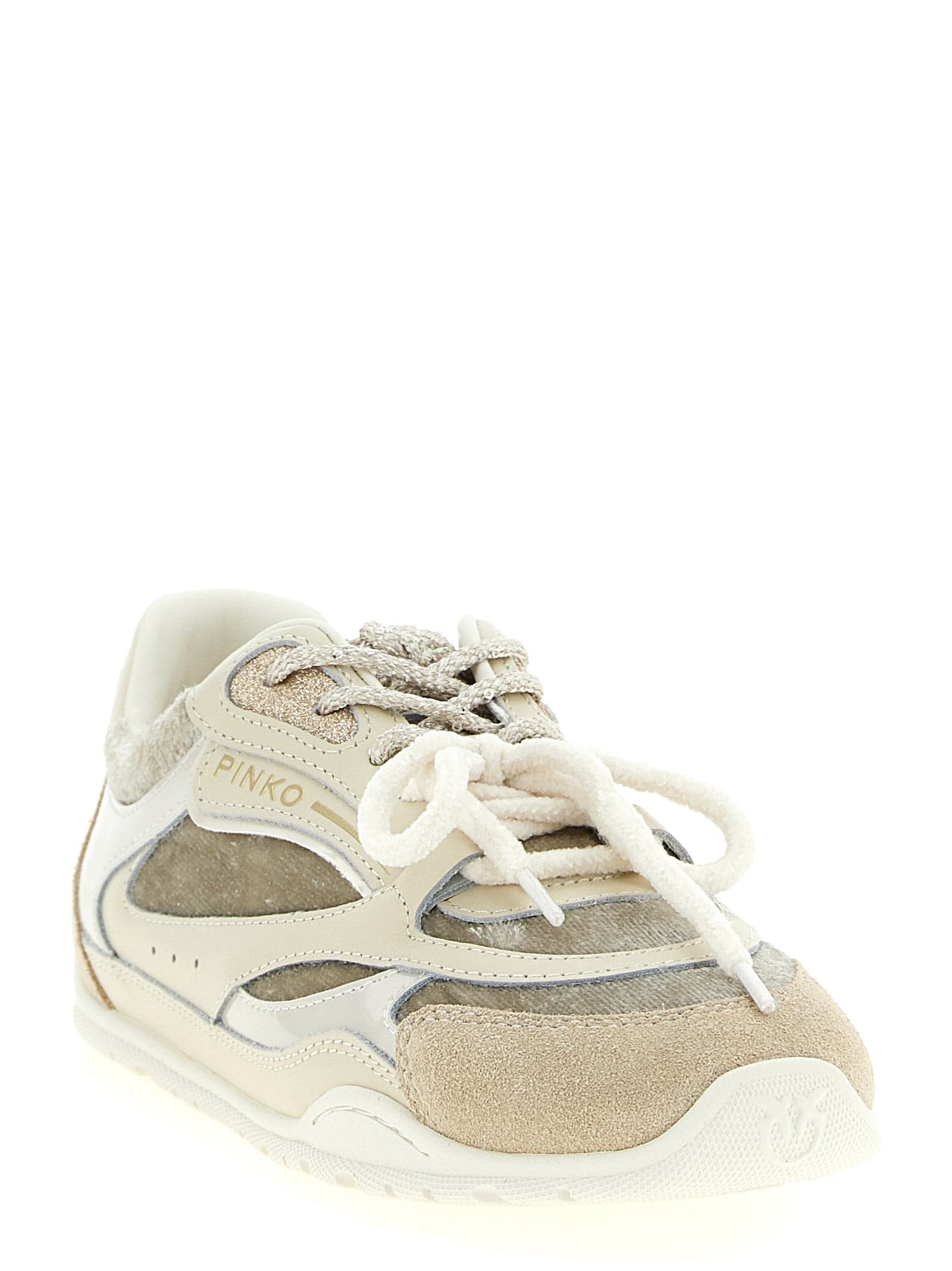 PINKO White Leather Low Top Sneakers - 2