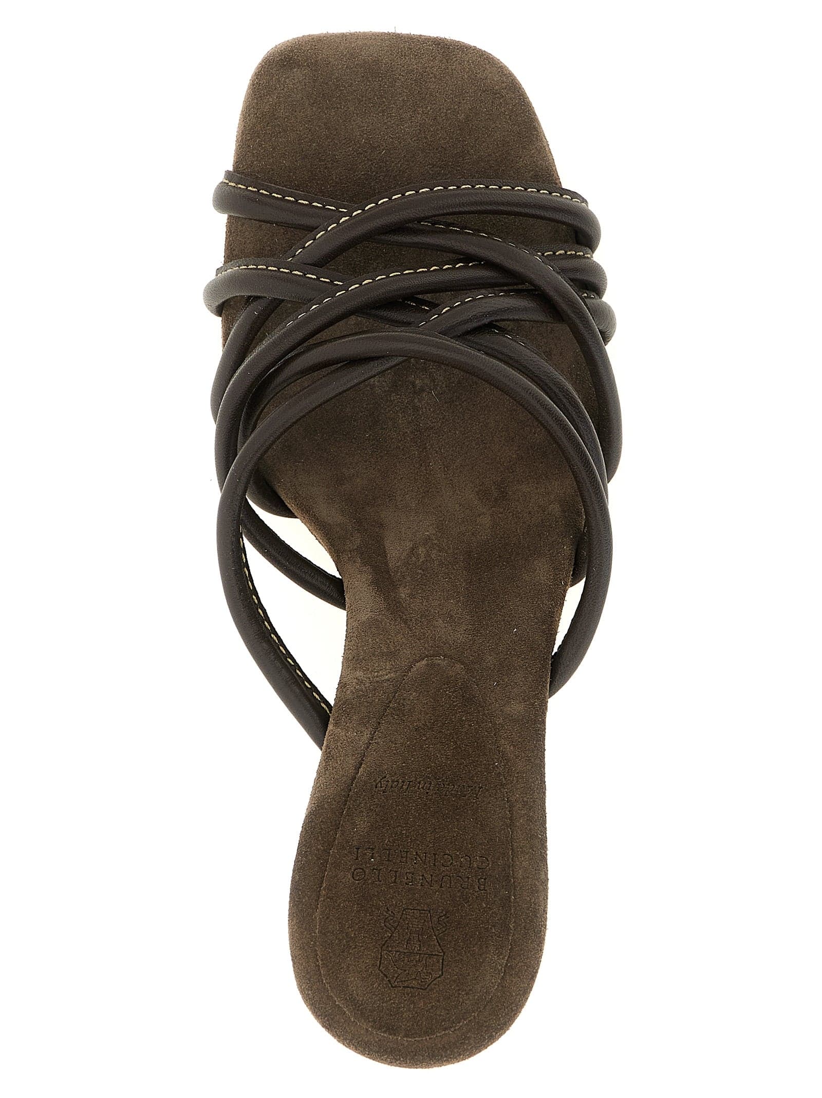 Brunello Cucinelli Brown Leather Stiletto Heel Sandals - 4