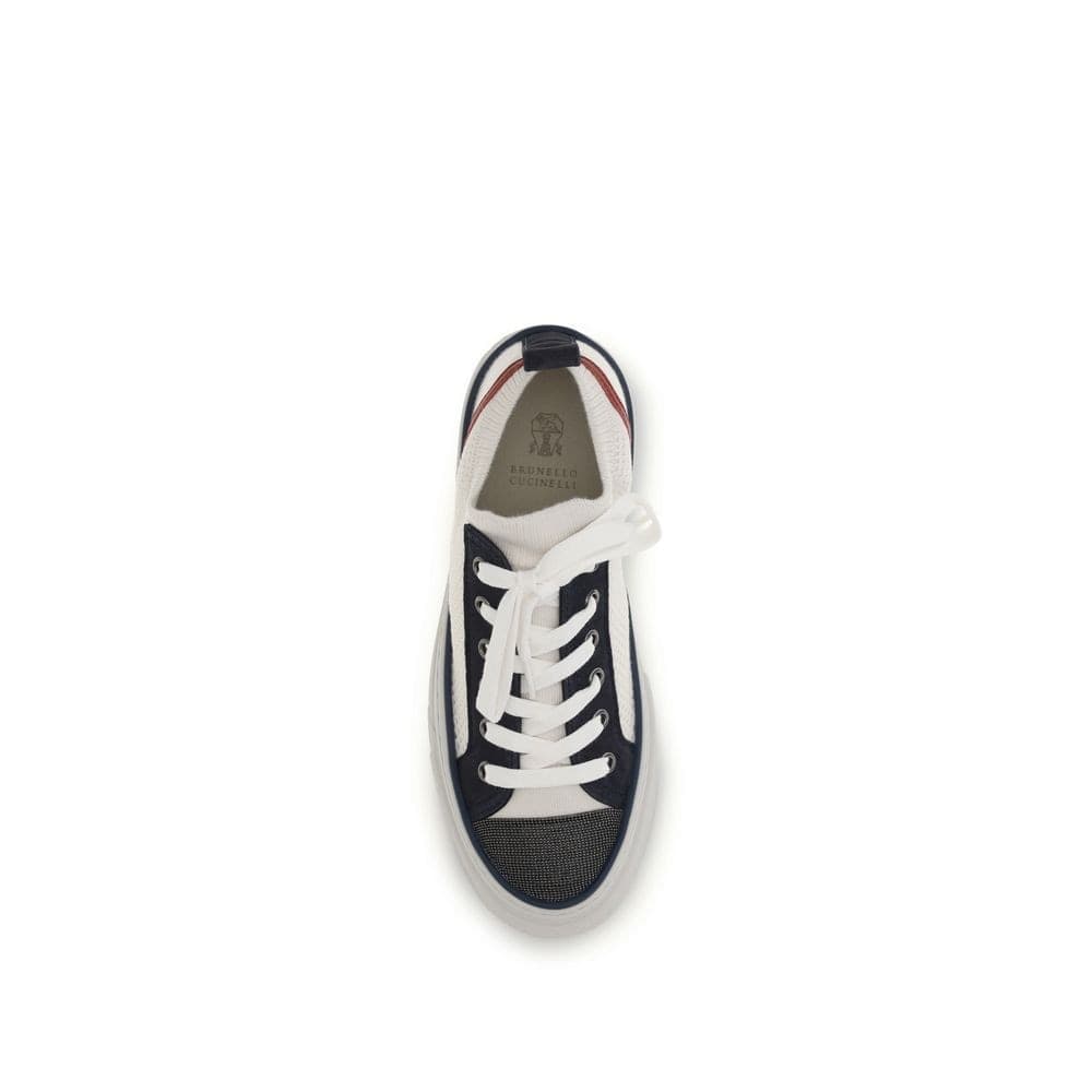 Brunello Cucinelli Multicolor Cotton Low Top Sneakers - 4