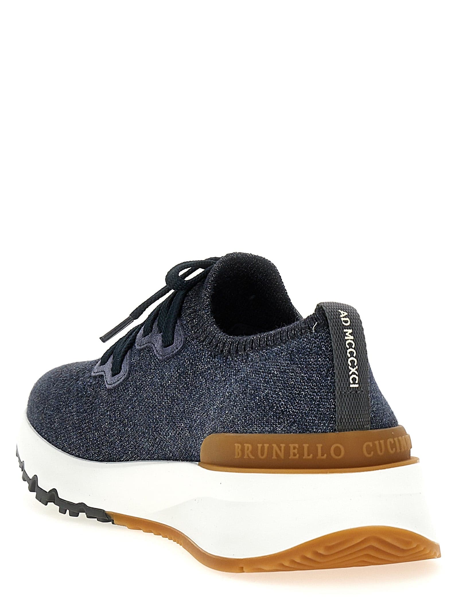 Brunello Cucinelli Blue Cotton Athletic Sneakers - 3