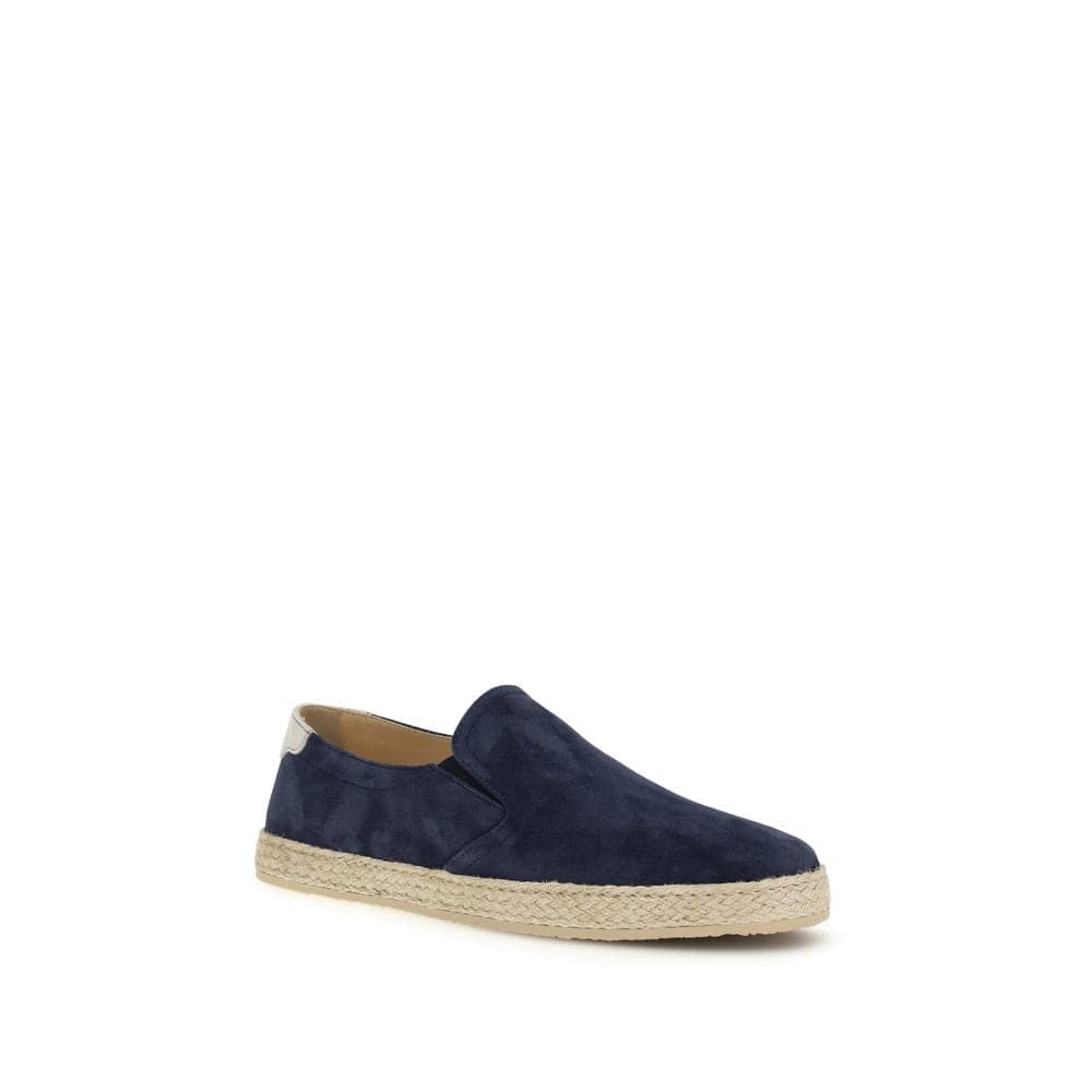 Brunello Cucinelli Blue Calf Leather Bos Taurus Espadrilles - 2