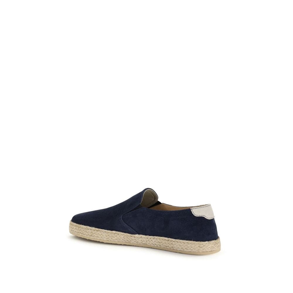 Brunello Cucinelli Blue Calf Leather Bos Taurus Espadrilles - 3