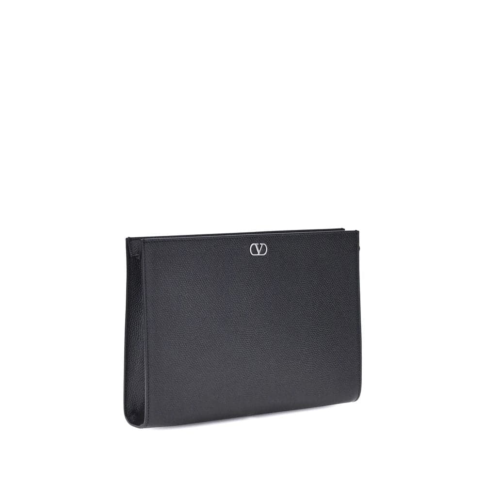 Valentino Garavani Black Calf Leather Bos Taurus Wallet - 2