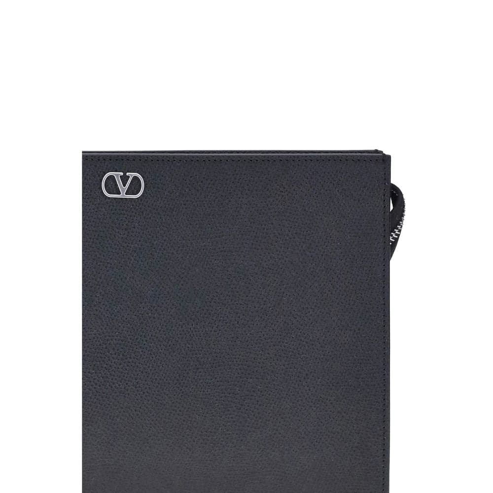 Valentino Garavani Black Calf Leather Bos Taurus Wallet - 4