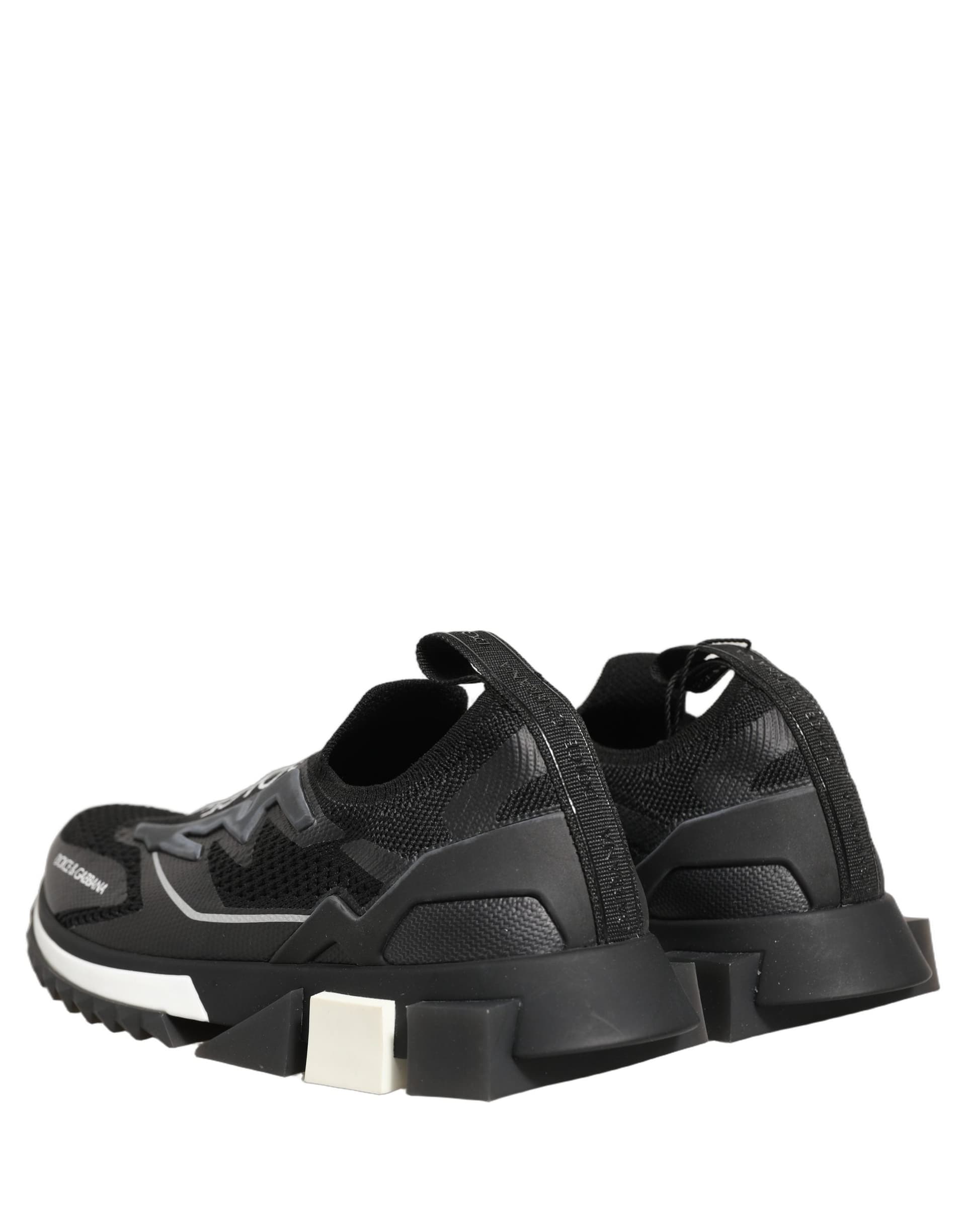 Dolce & Gabbana Black White Sorrento Slip-On Logo Sneakers Shoes - 5