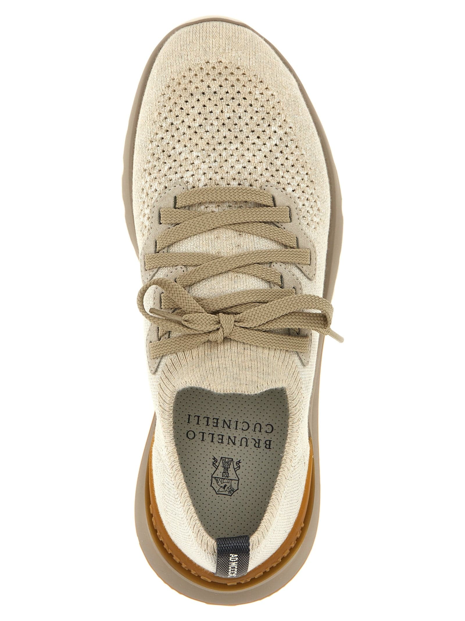 Brunello Cucinelli Beige Cotton Low Top Sneakers - 4