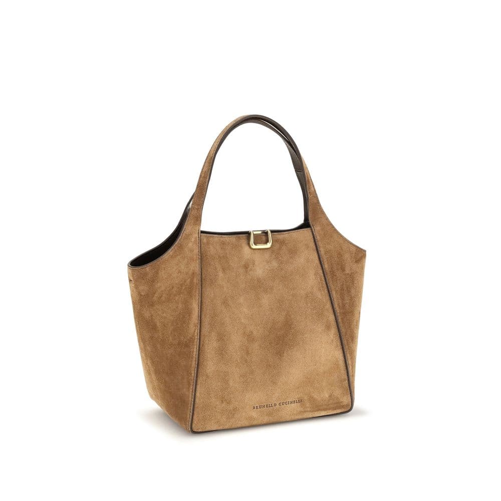 Brunello Cucinelli Beige Calf Leather Bos Taurus Backet Bag - 2