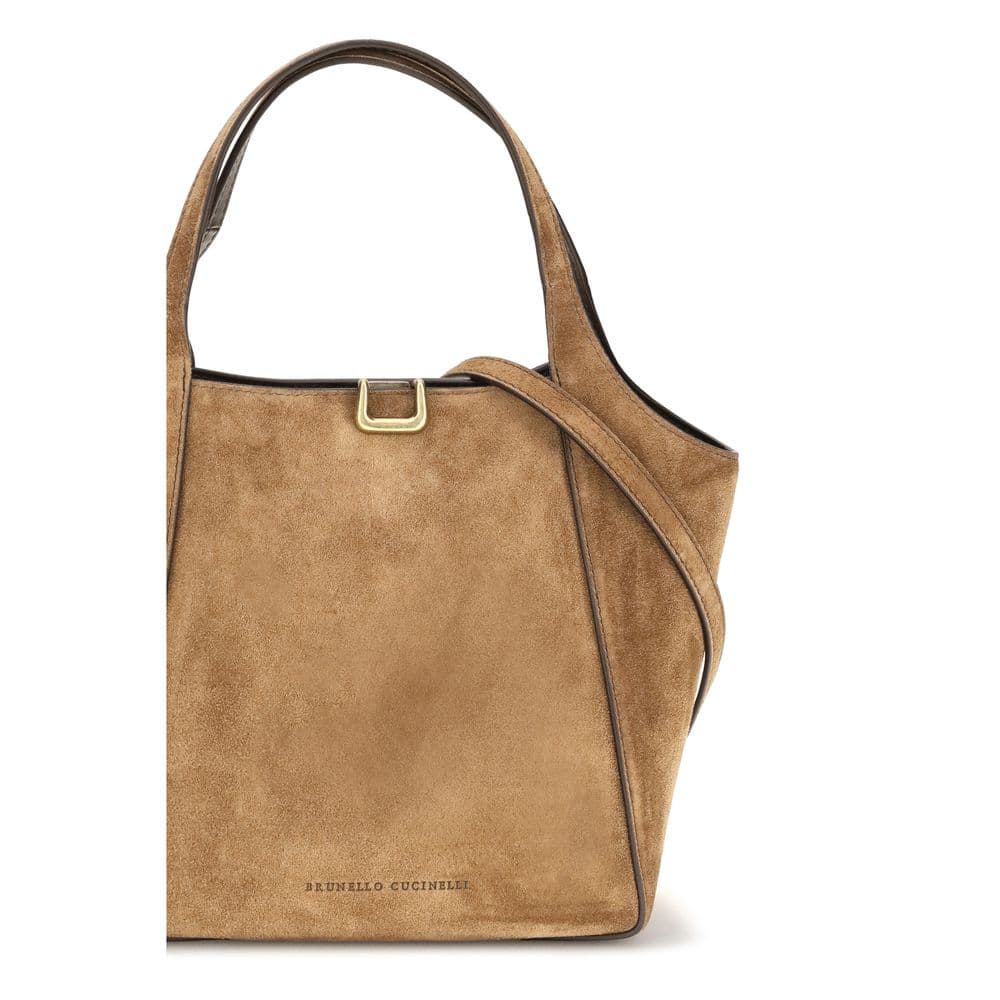 Brunello Cucinelli Beige Calf Leather Bos Taurus Backet Bag - 4