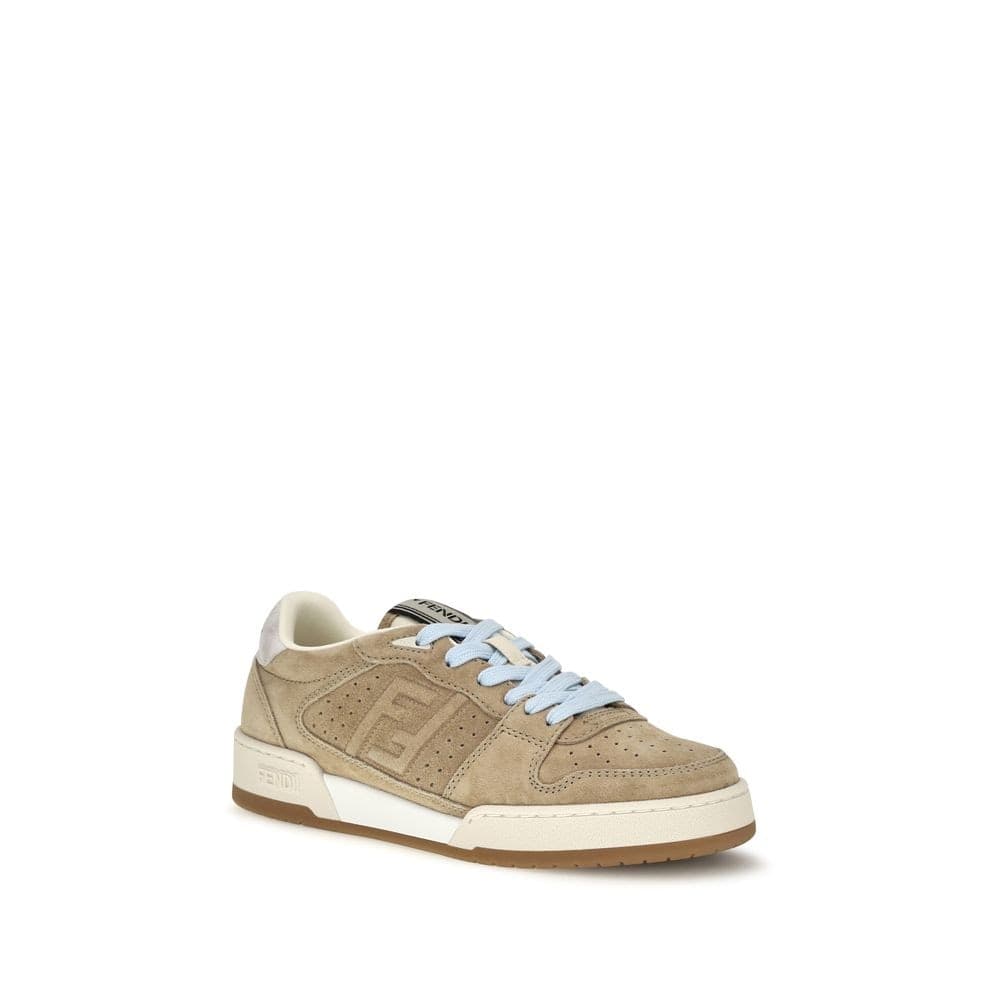 Fendi Beige Calf Leather Bos Taurus Low Top Sneakers - 2