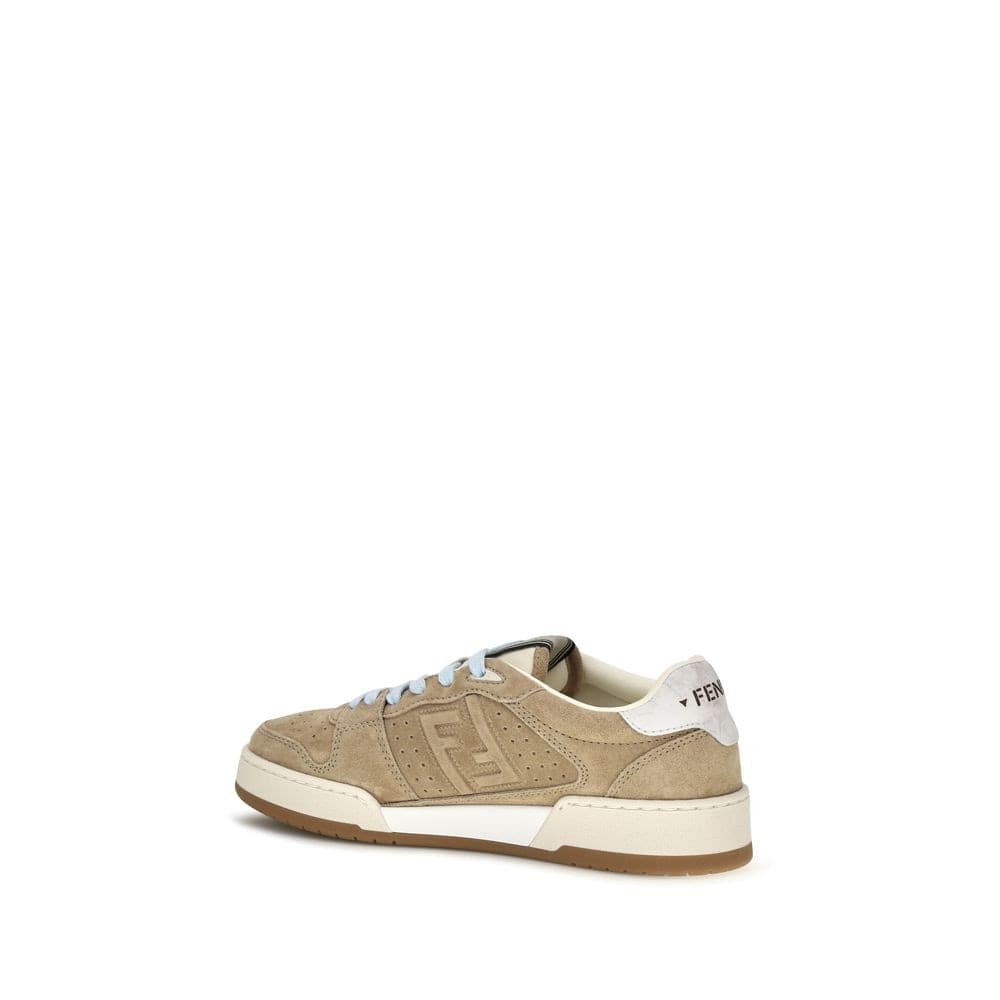 Fendi Beige Calf Leather Bos Taurus Low Top Sneakers - 3