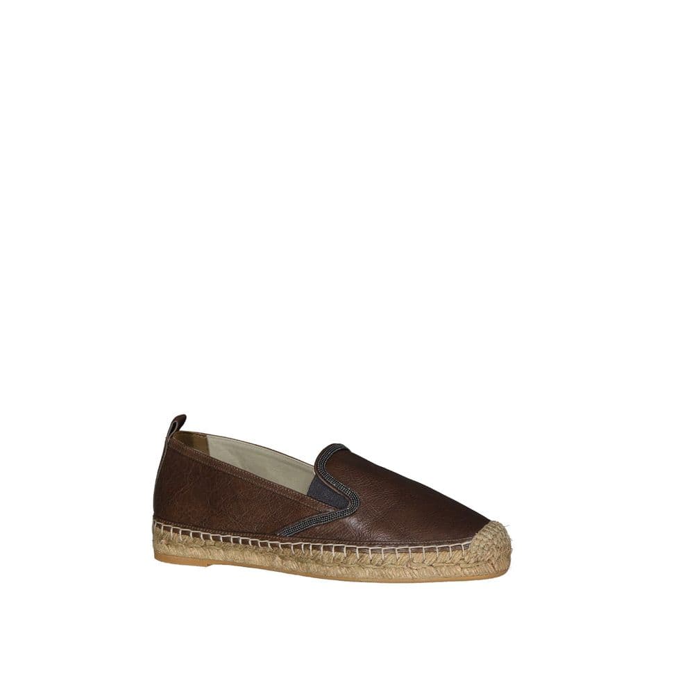 Brunello Cucinelli Brown Leather Espadrilles - 2