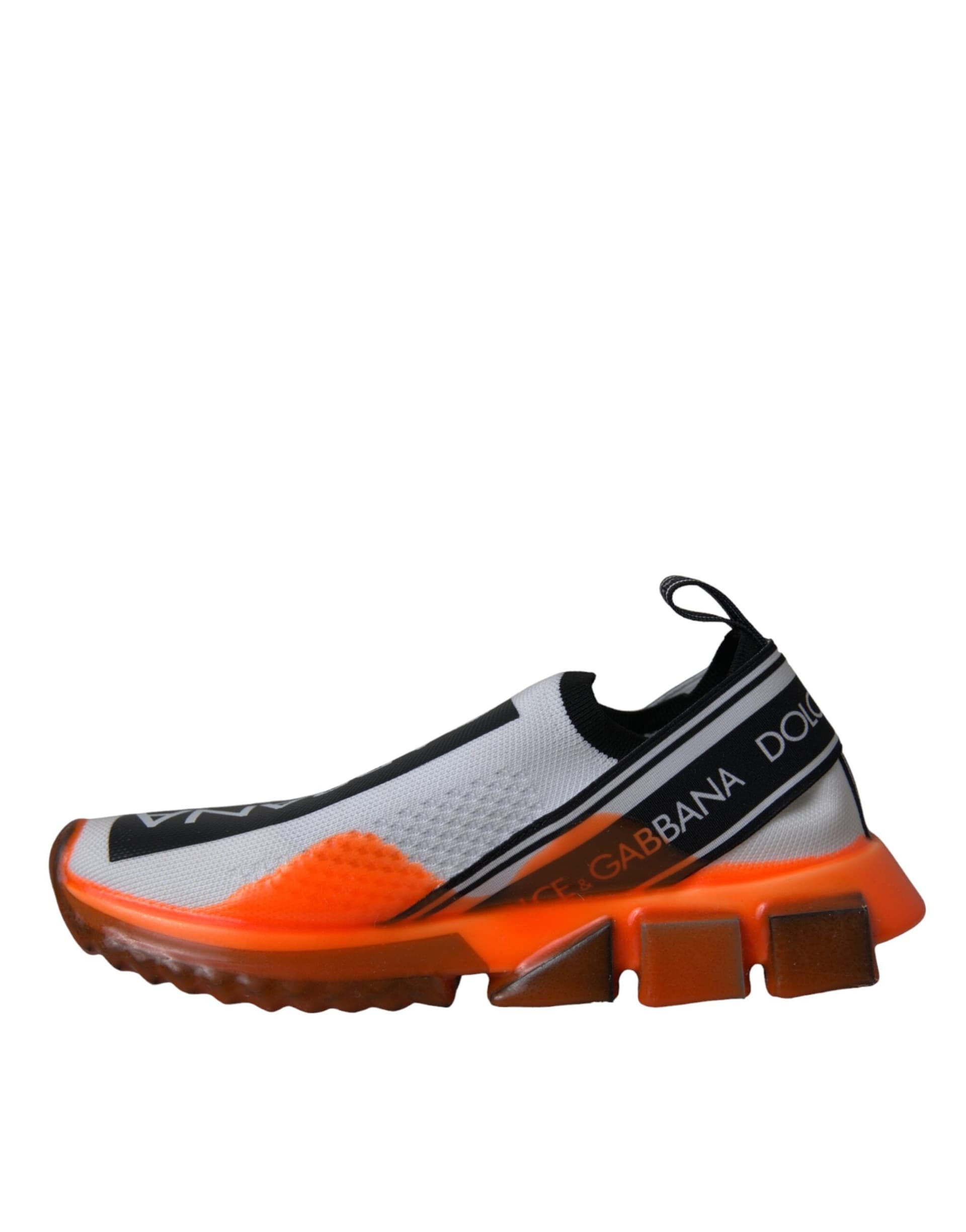 Dolce & Gabbana Black White Orange Slip On Sorrento Sneakers Shoes - 4