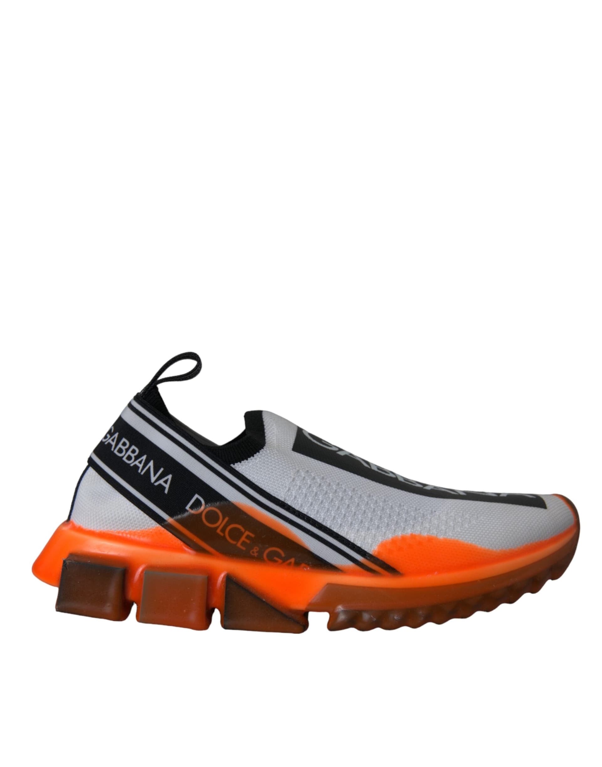 Dolce & Gabbana Black White Orange Slip On Sorrento Sneakers Shoes - 5