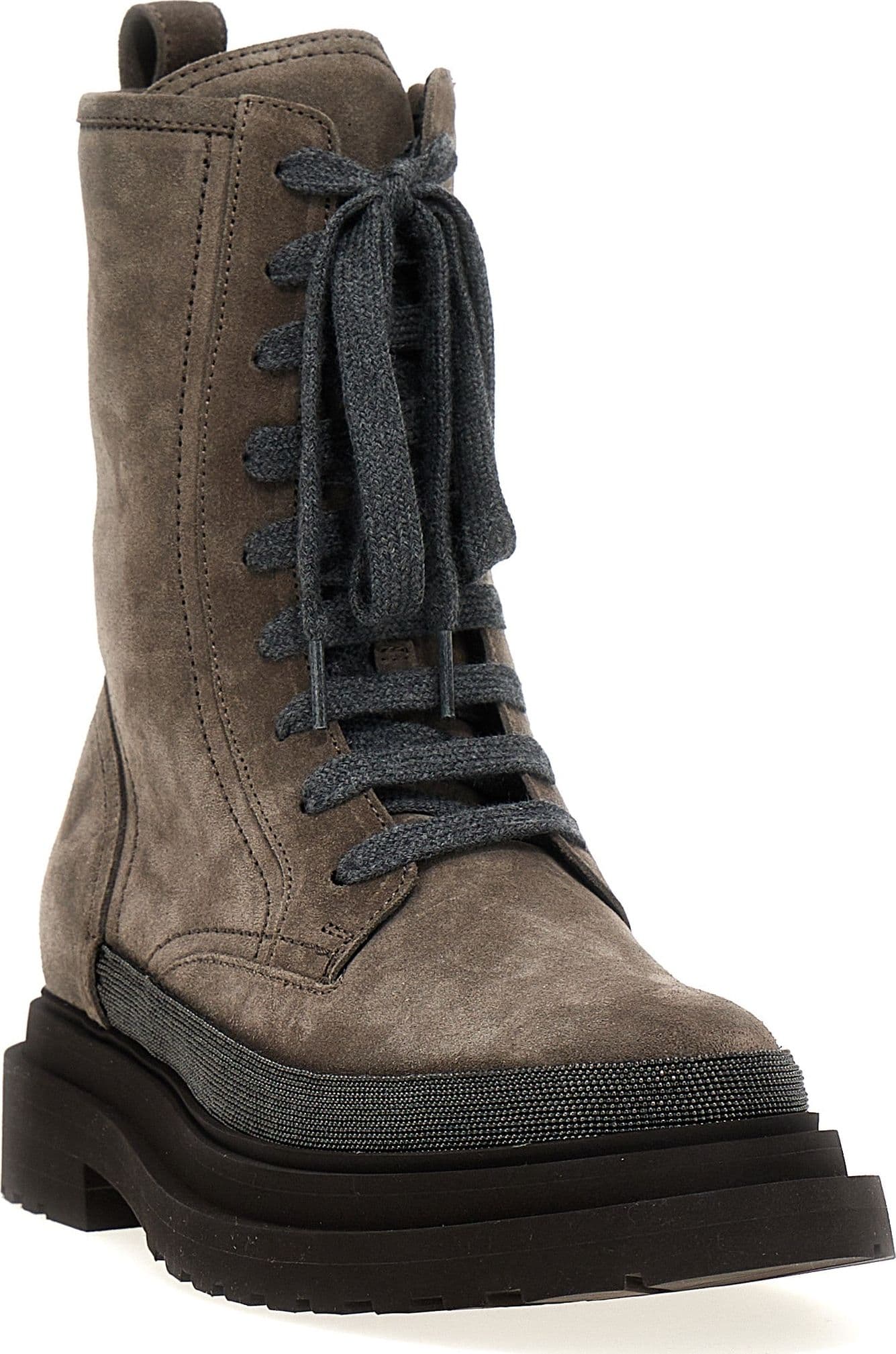 Brunello Cucinelli Gray Leather Ankle Boots - 2