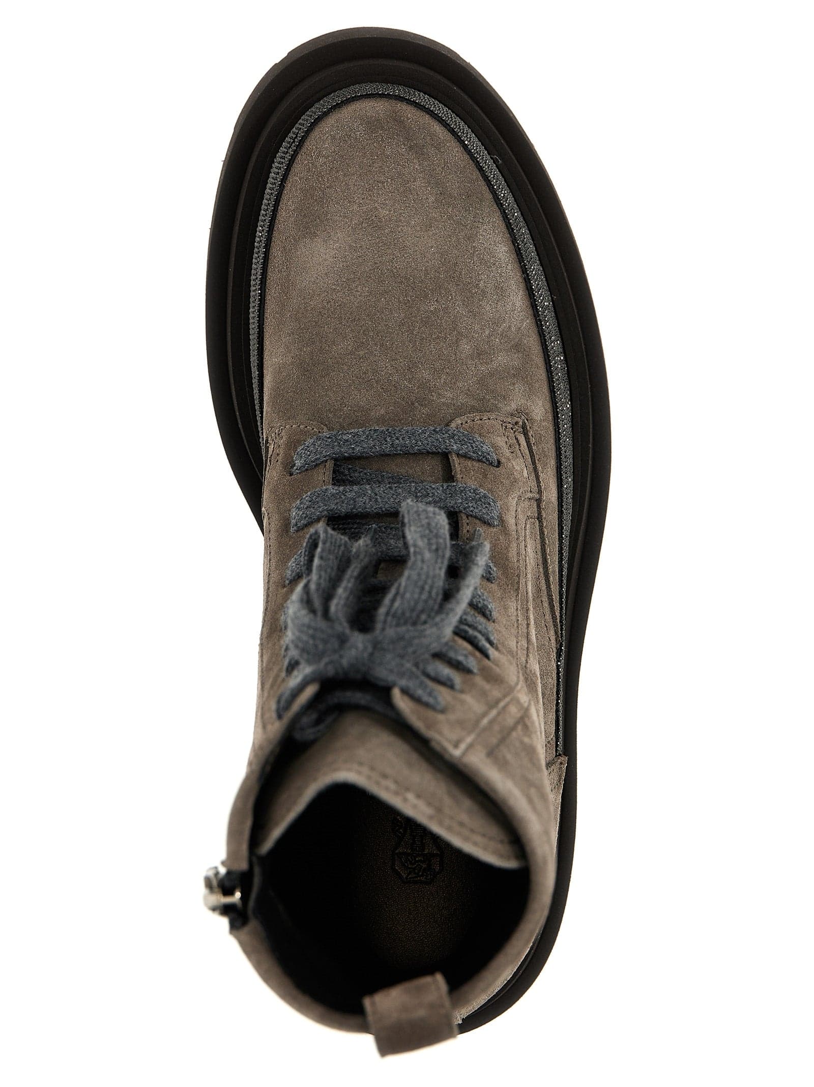 Brunello Cucinelli Gray Leather Ankle Boots - 4