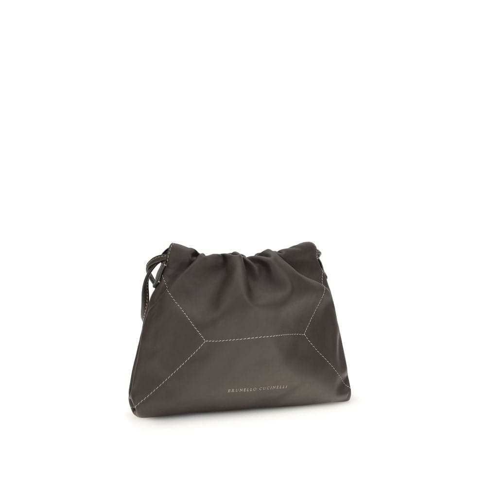 Brunello Cucinelli Brown Calf Leather Bos Taurus Shoulder Bag - 2