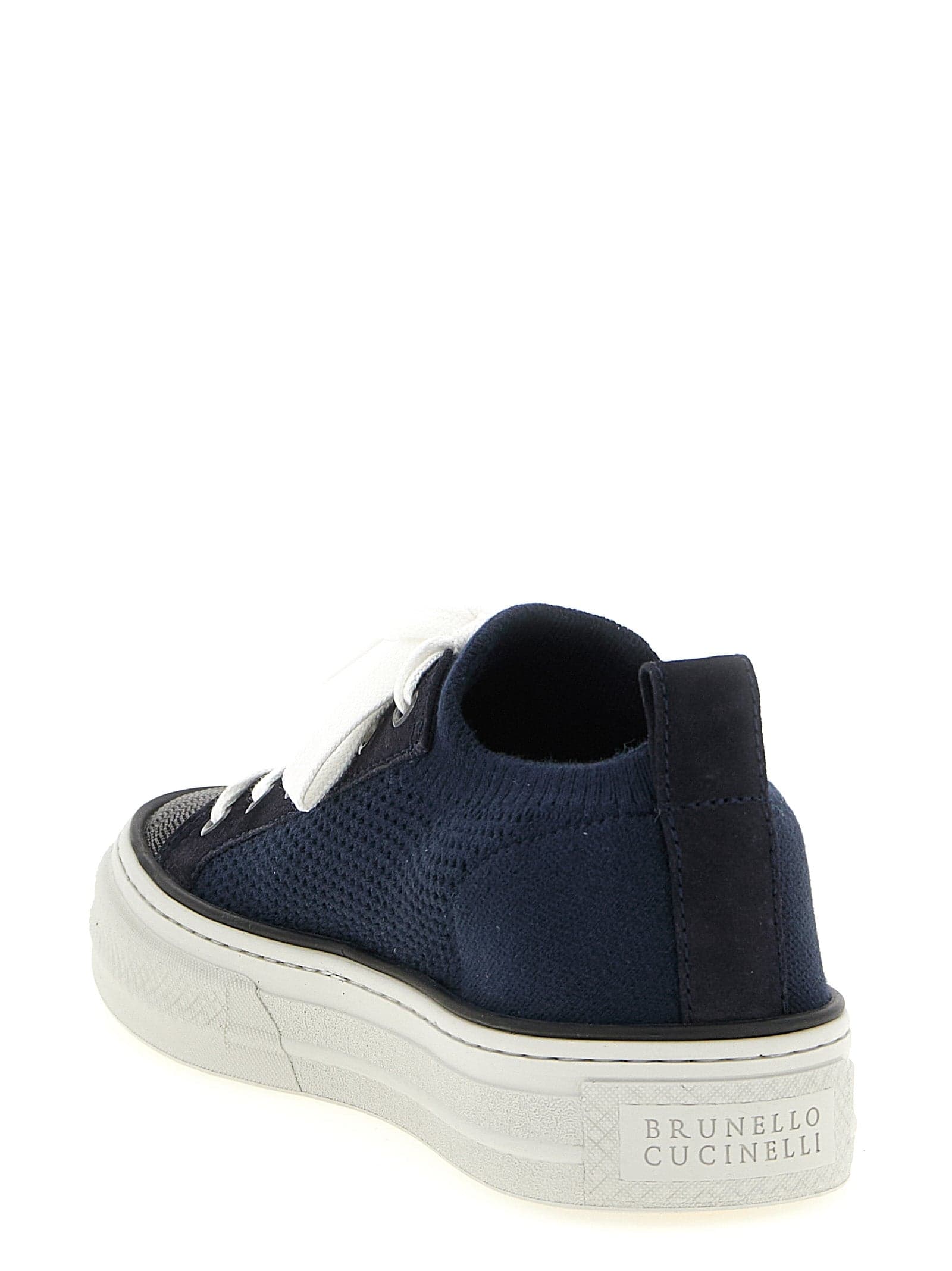 Brunello Cucinelli Blue Cotton Low Top Sneakers - 3