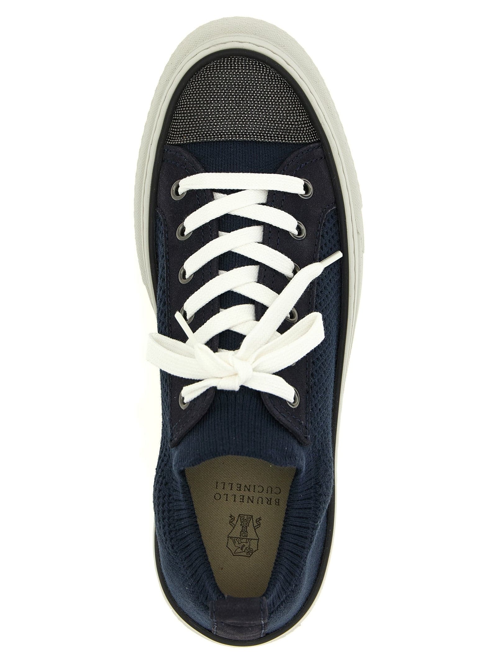 Brunello Cucinelli Blue Cotton Low Top Sneakers - 4