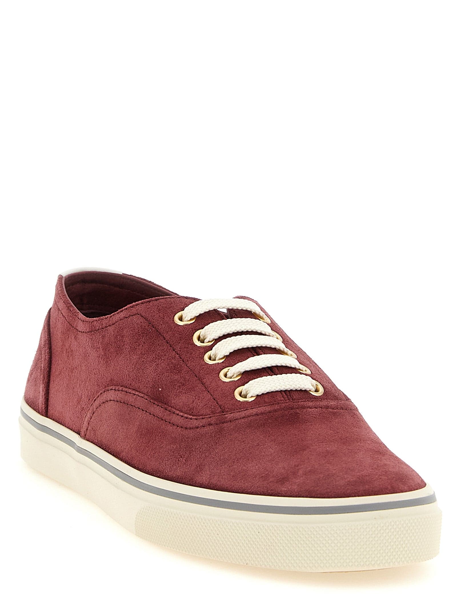 Brunello Cucinelli Bordeaux Calfskin Low Top Sneakers - 2