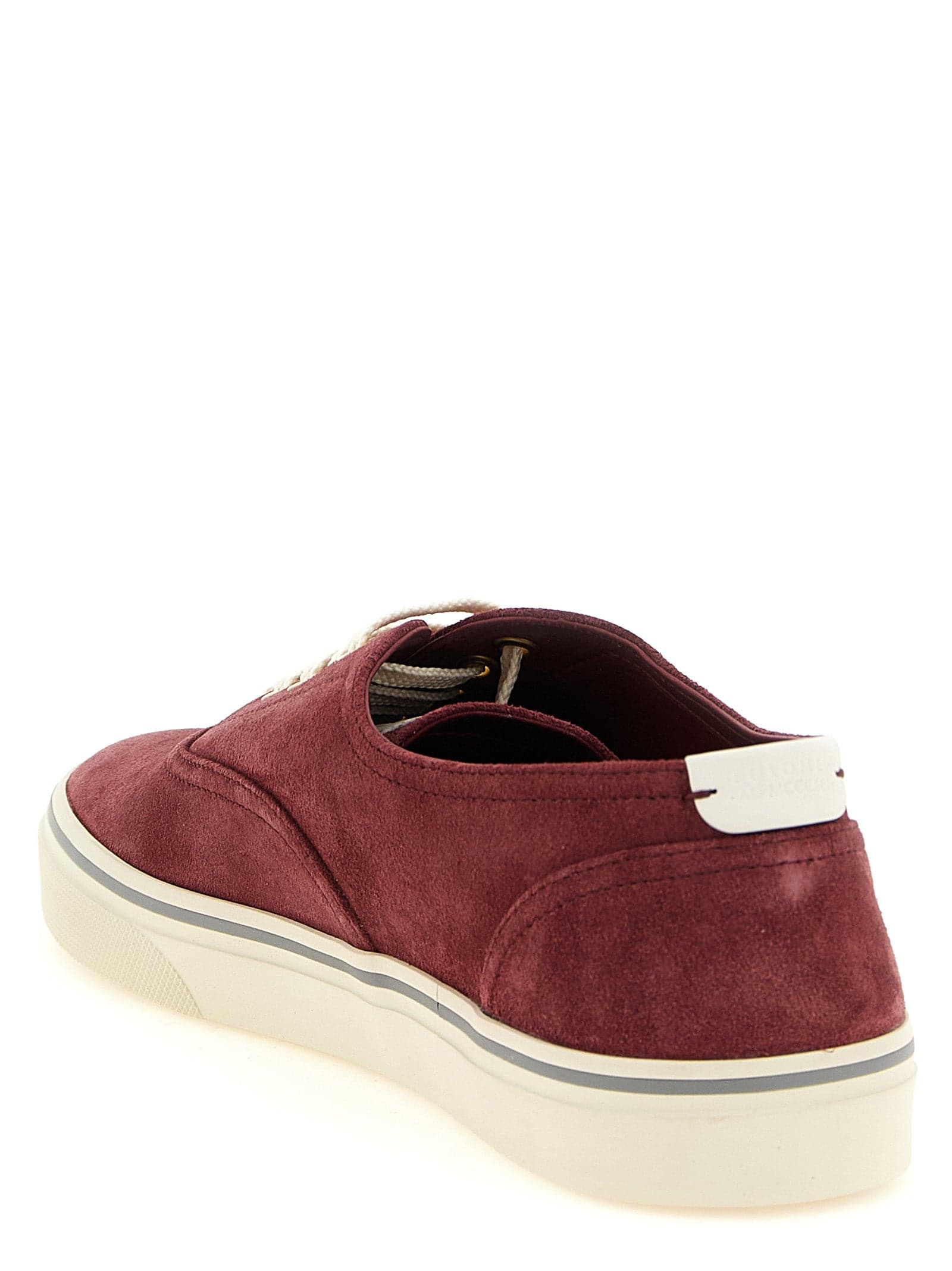 Brunello Cucinelli Bordeaux Calfskin Low Top Sneakers - 3