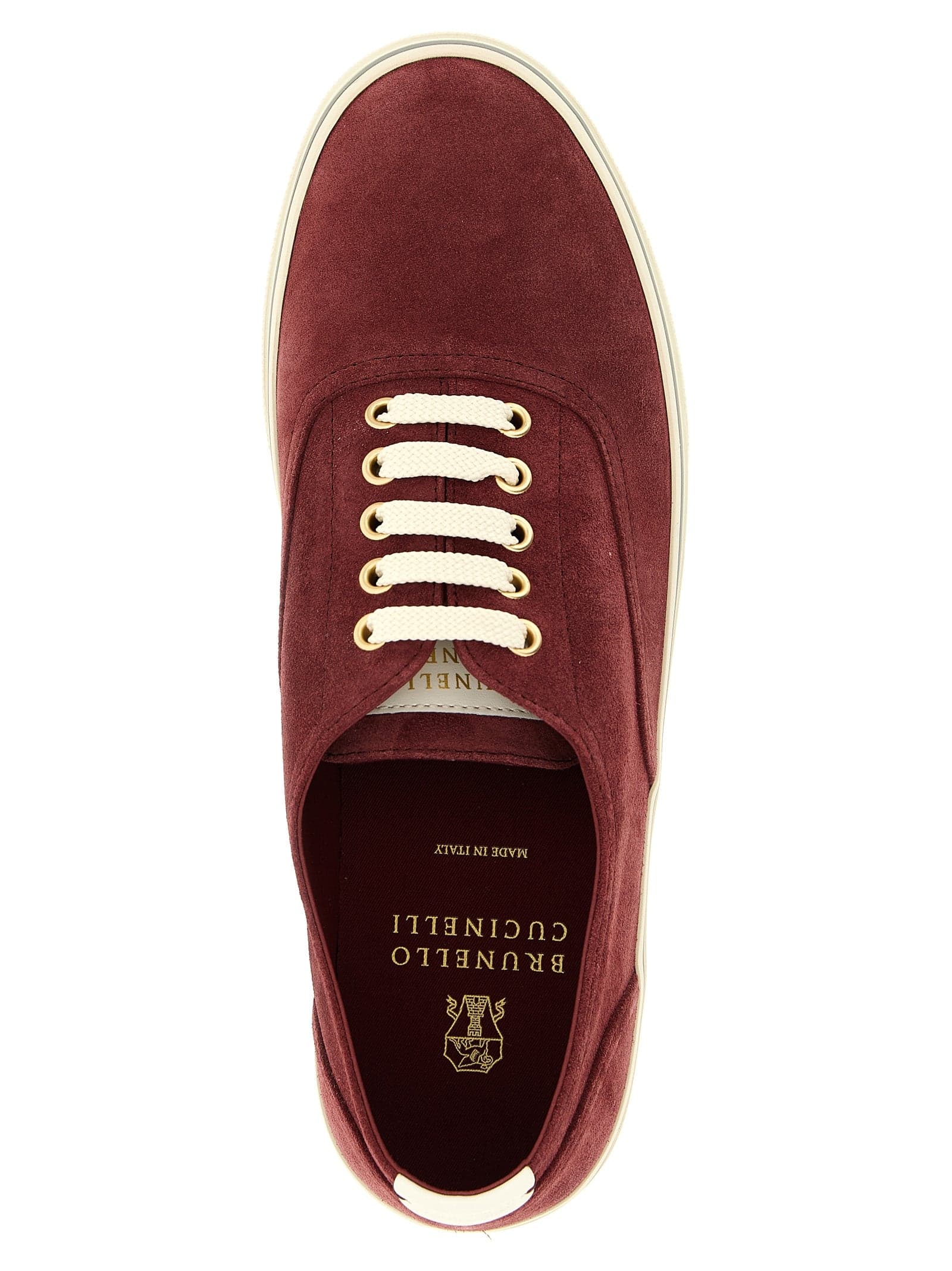 Brunello Cucinelli Bordeaux Calfskin Low Top Sneakers - 4