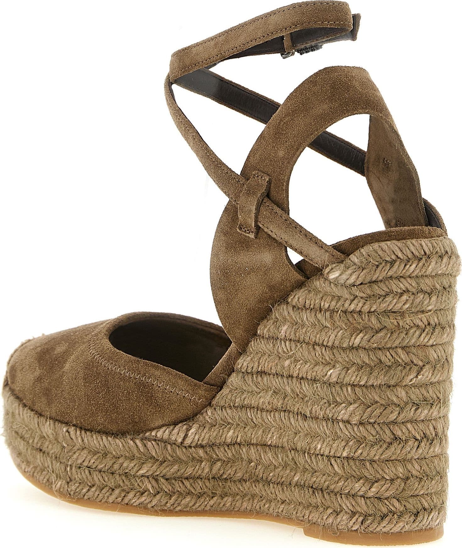 Brunello Cucinelli Brown Calfskin Wedge Sandals - 3