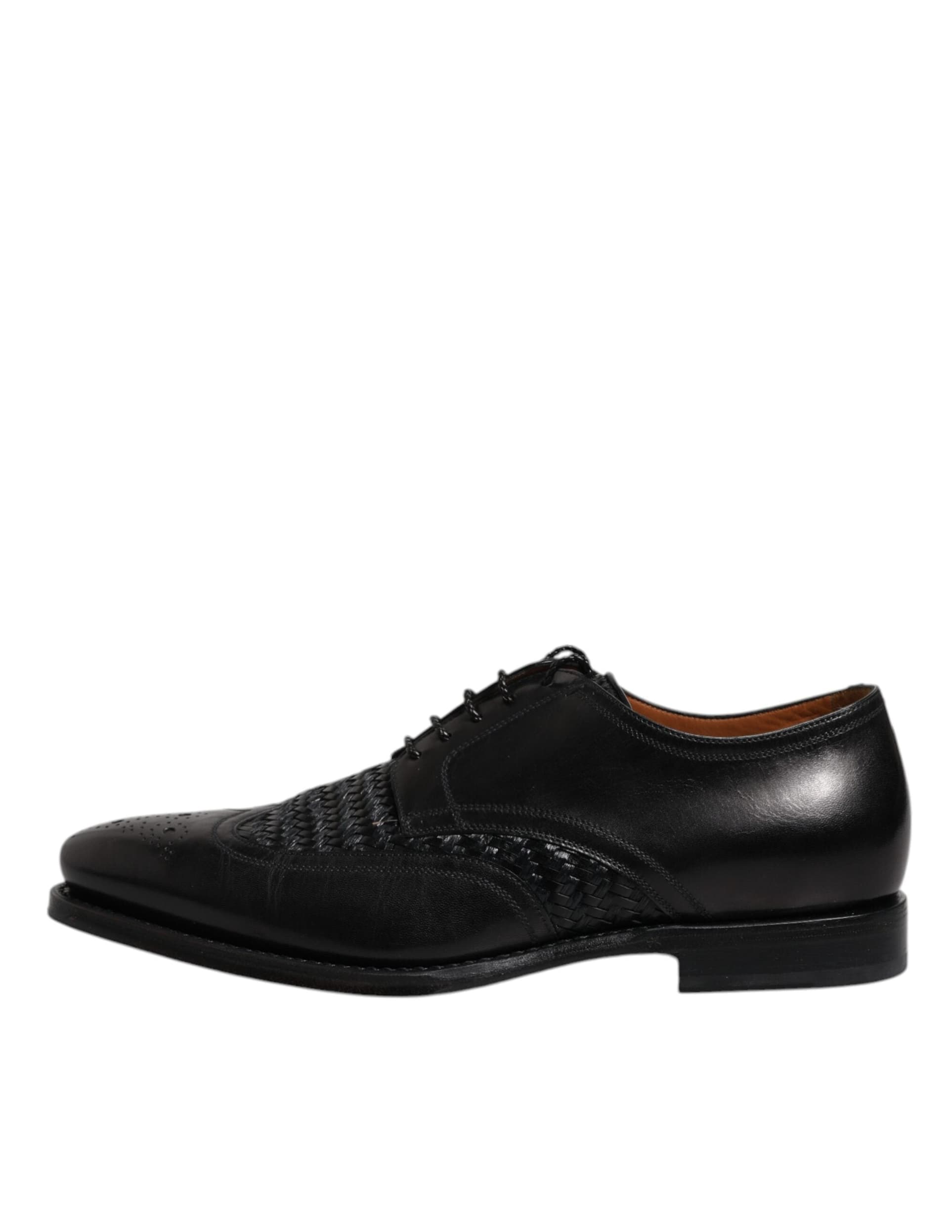Dolce & Gabbana Black Leather Derby Wingtip Lace Up Formal Dress Shoes - 5