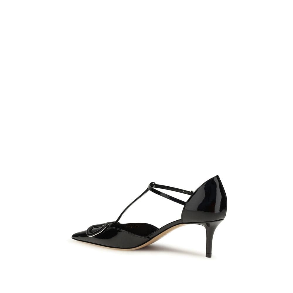 Valentino Garavani Black Calf Leather Bos Taurus High Heel Pumps - 3