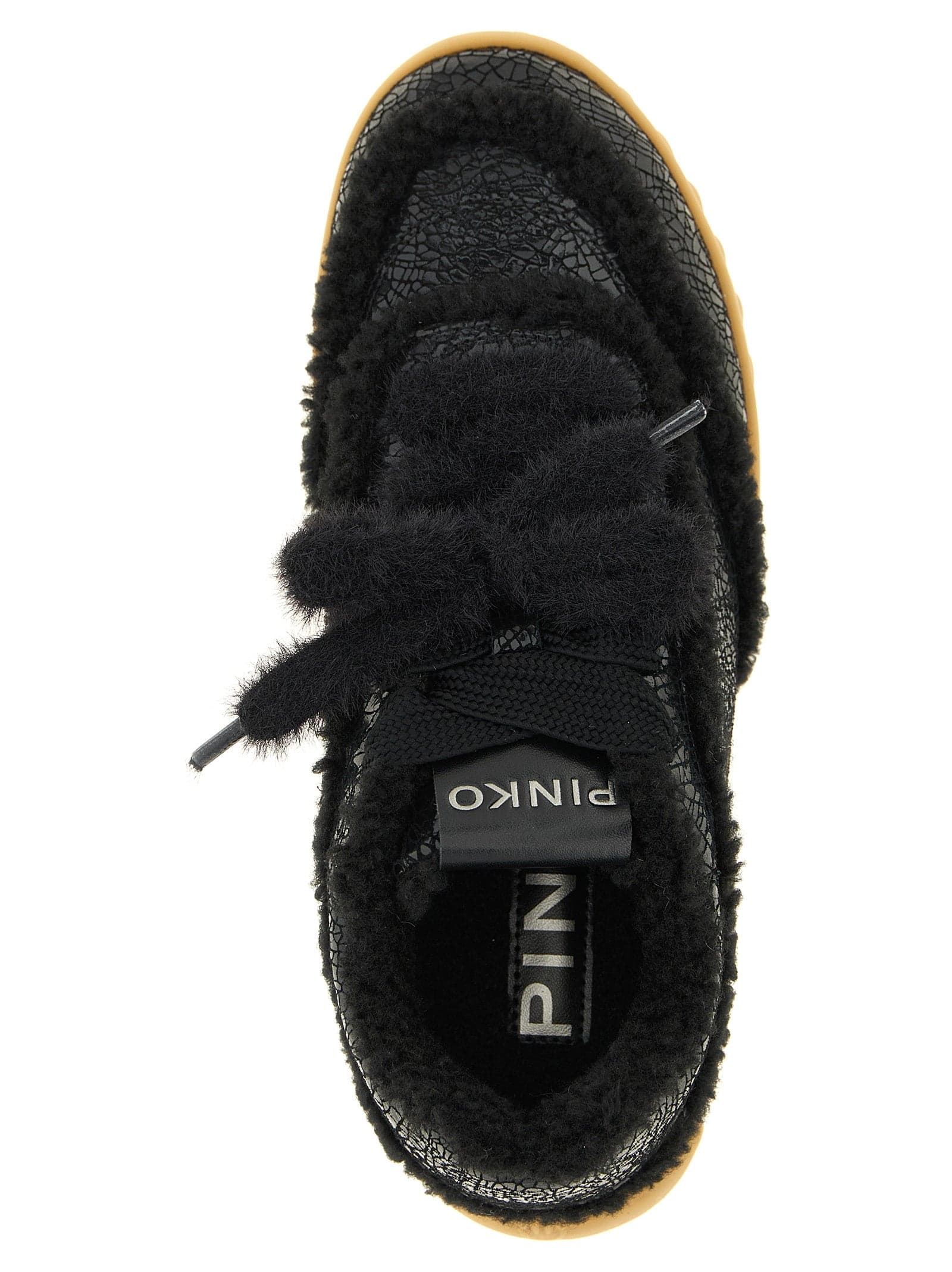 PINKO Black Cowhide Chunky Sneakers - 4