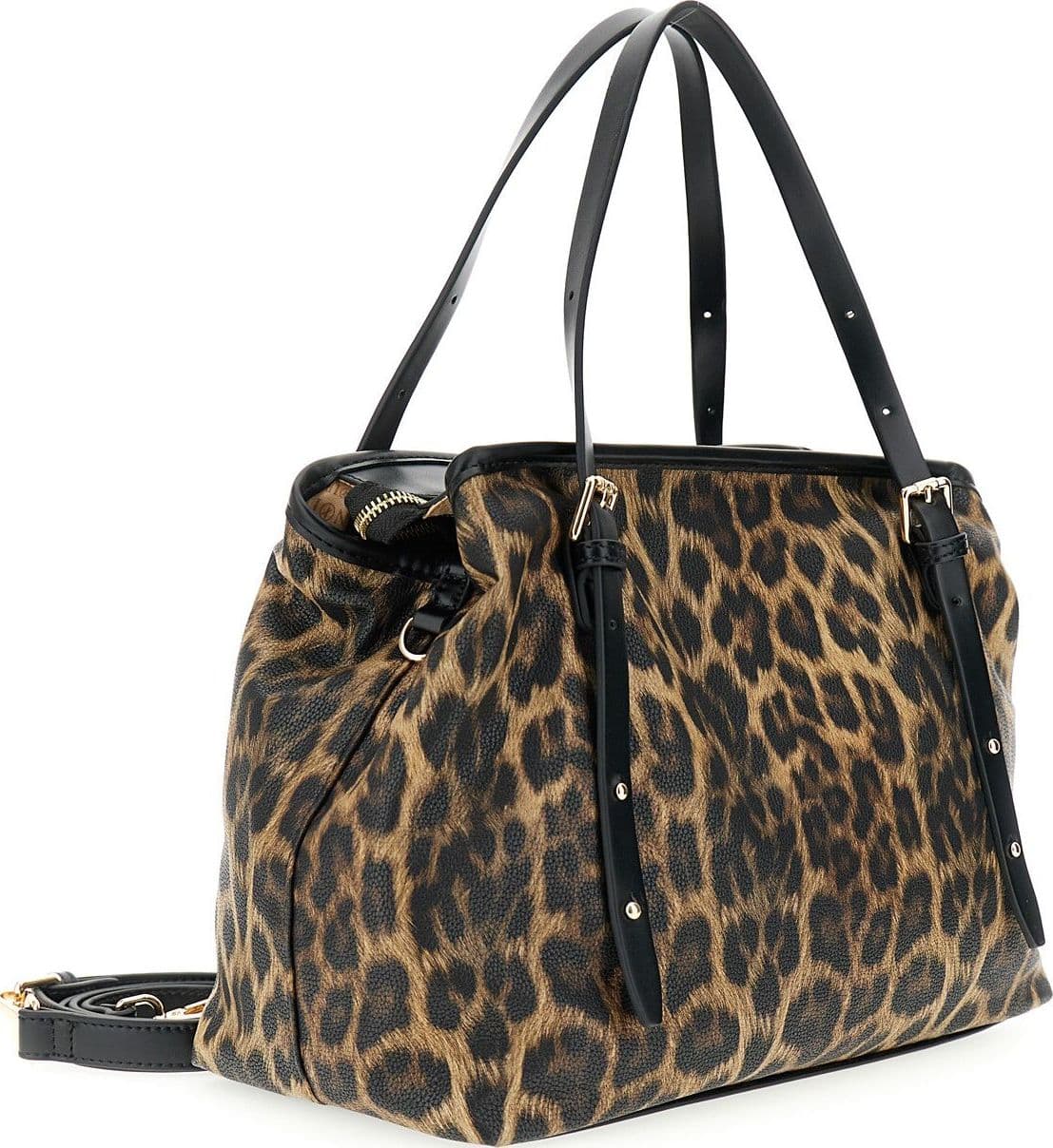 MORBIDA TOTE PICCOLA IN MATERIALE SINTETICO STAMPA LEOPARDO , CON MANICI SOTTILI - 2