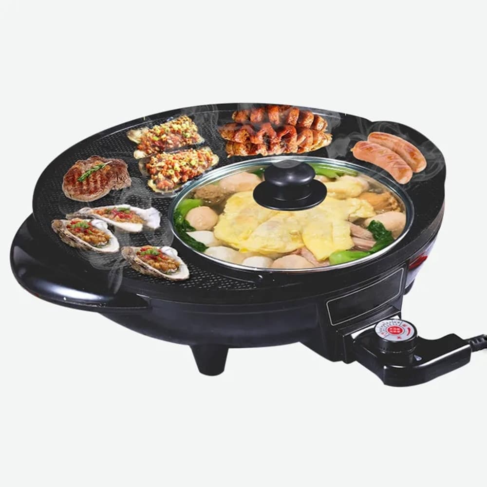 GRIGLIA ELETTRICA CON PENTOLA COPERCHIO MULTIFUNZIONE 2IN1 BARBECUE ZUPPE HOT POT OR-8192 - 11