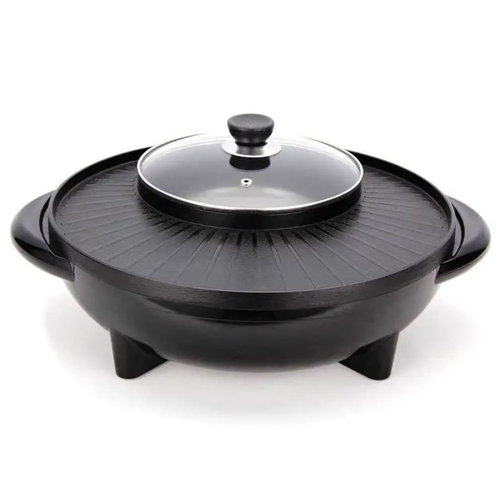 GRIGLIA ELETTRICA CON PENTOLA COPERCHIO MULTIFUNZIONE 2IN1 BARBECUE ZUPPE HOT POT OR-8192 - 3