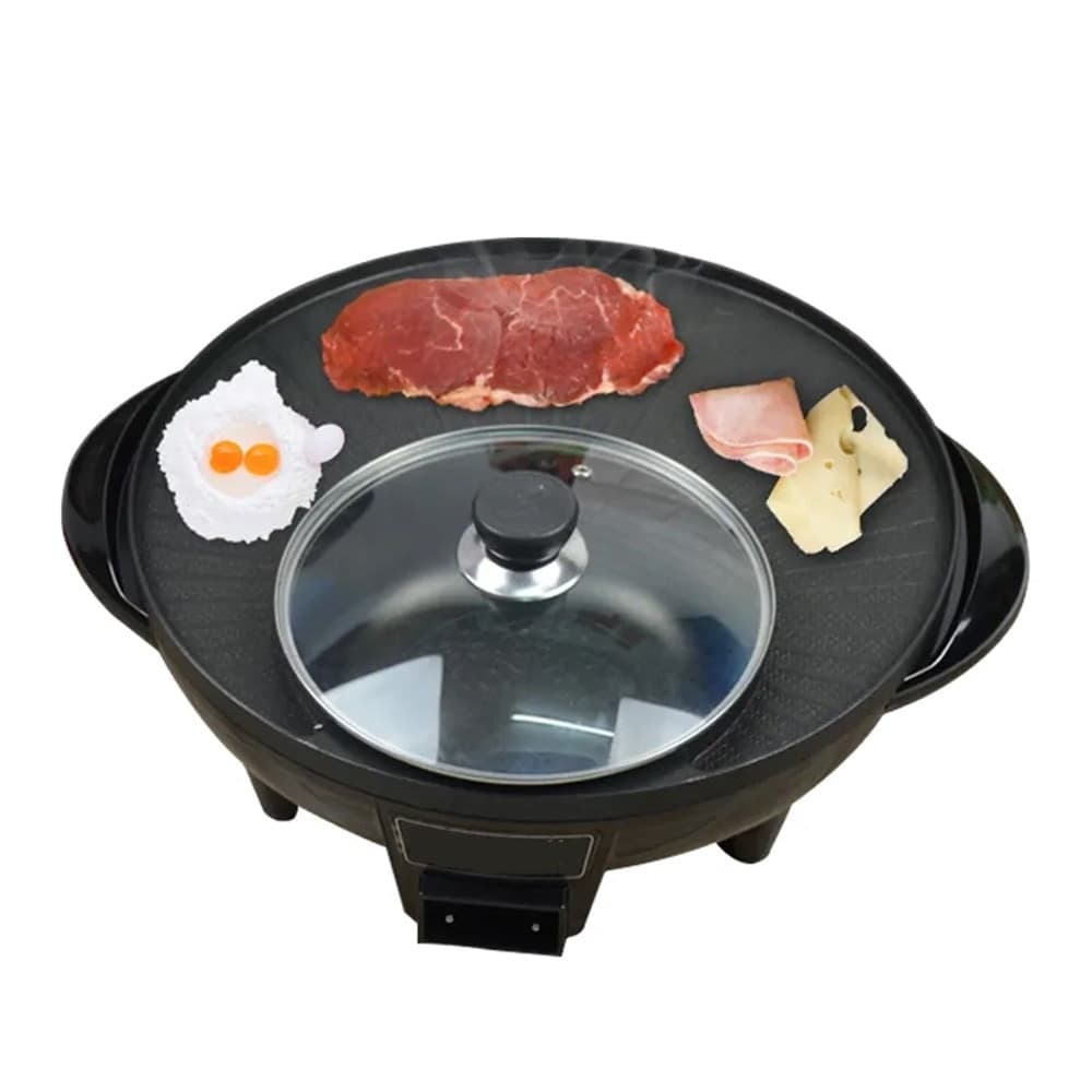 GRIGLIA ELETTRICA CON PENTOLA COPERCHIO MULTIFUNZIONE 2IN1 BARBECUE ZUPPE HOT POT OR-8192 - 7