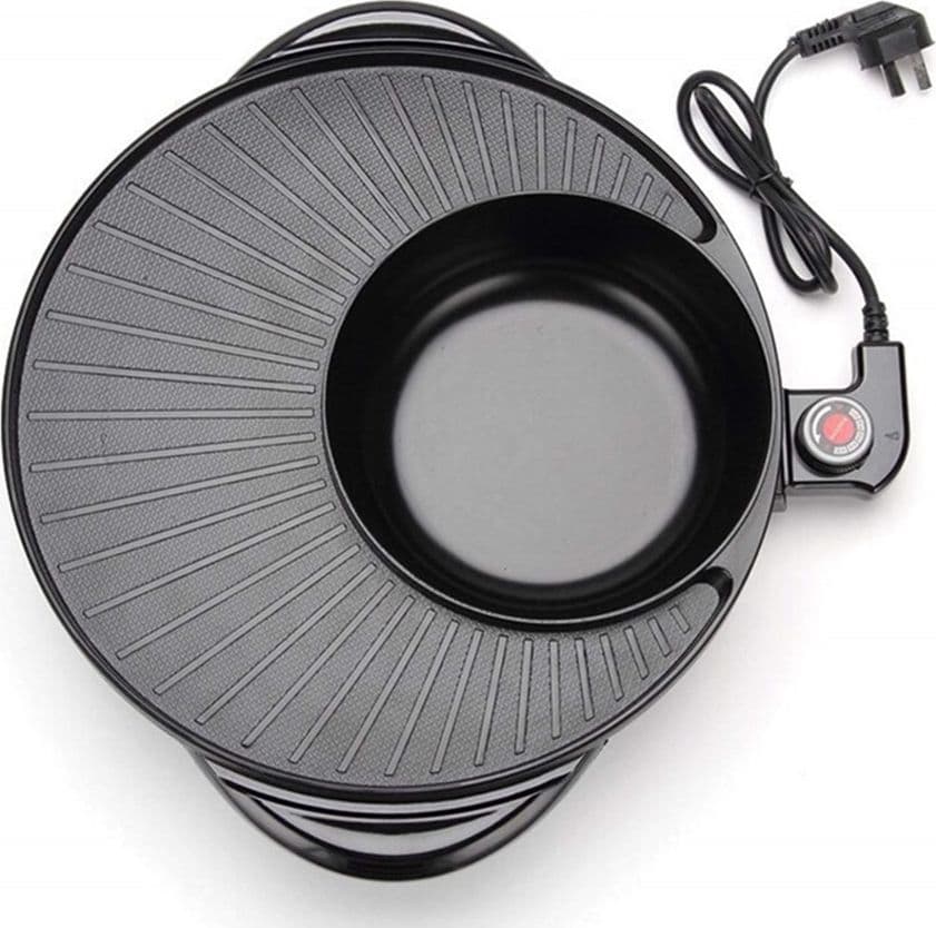 GRIGLIA ELETTRICA CON PENTOLA COPERCHIO MULTIFUNZIONE 2IN1 BARBECUE ZUPPE HOT POT OR-8192 - 8