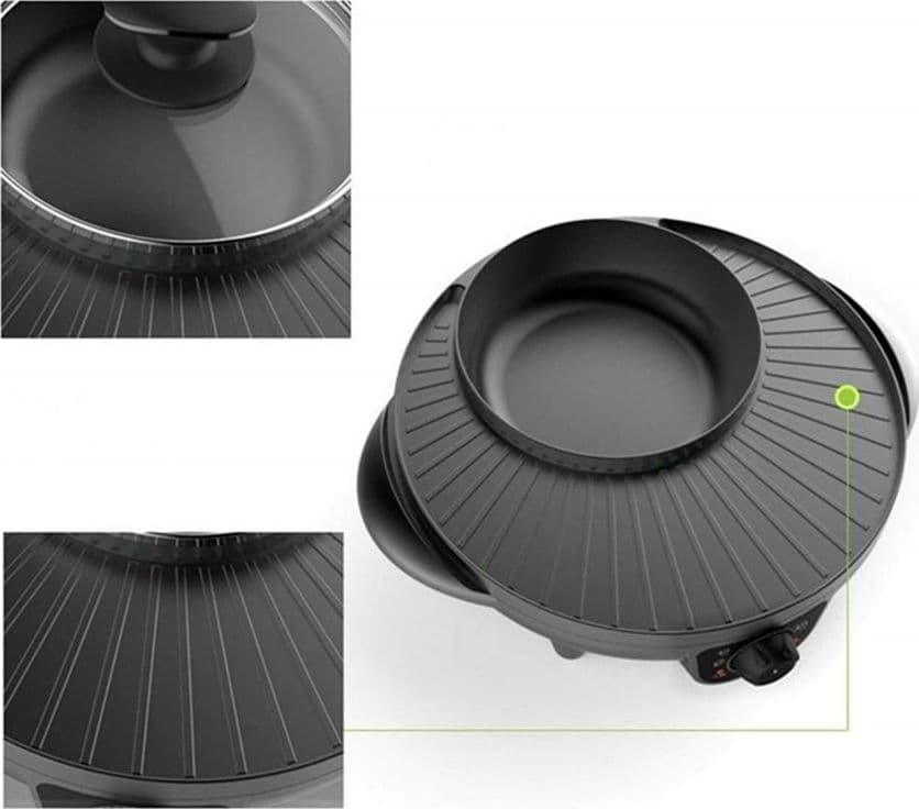 GRIGLIA ELETTRICA CON PENTOLA COPERCHIO MULTIFUNZIONE 2IN1 BARBECUE ZUPPE HOT POT OR-8192 - 9