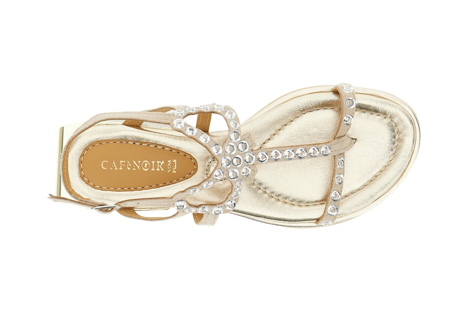 SANDALO INFRADITO IN CAMOSCIO CON STRASS - 3