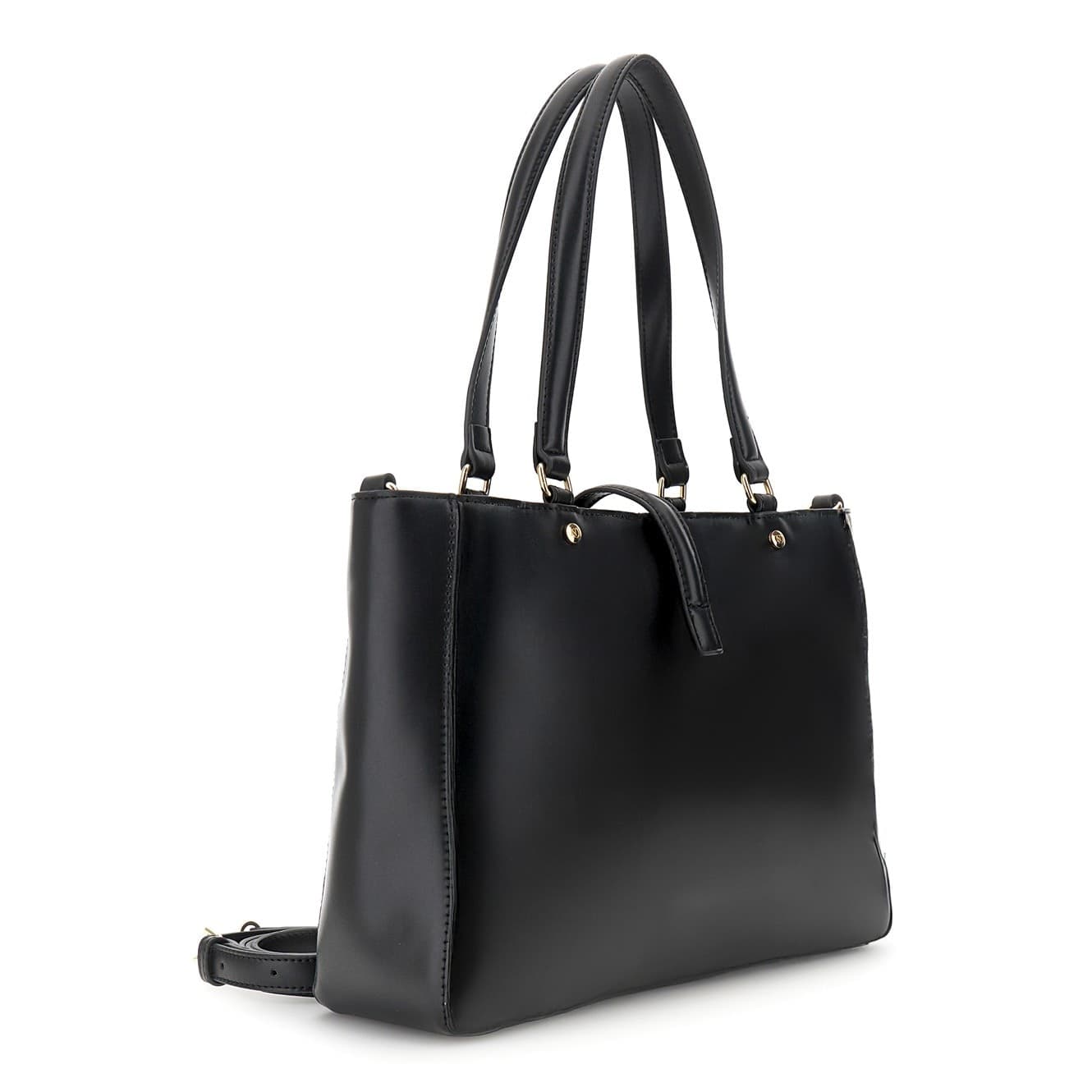 TOTE IN SINTETICO EFFETTO PELLE CON PANNELLO INTRECCIATO CON PASSANTE CON FIBBIA - 2
