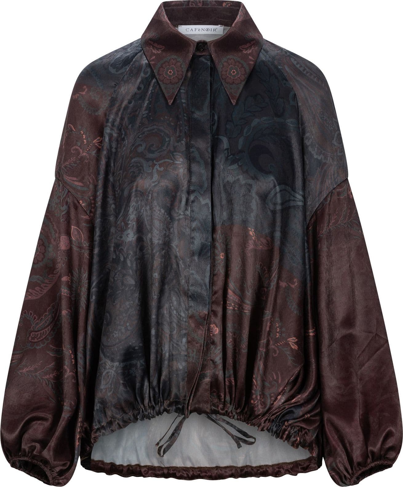 BLUSA STAMPATA CON MANICHE ARRICCIATE - 3